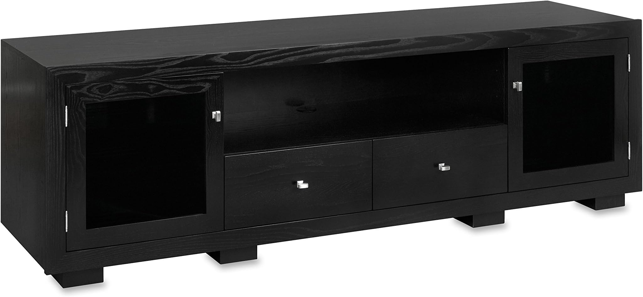 Haven EX 82-inch Solid Wood TV Stand/TV Console/Media Console for Flat Screen TVs to 90-inch (Black on Ash)