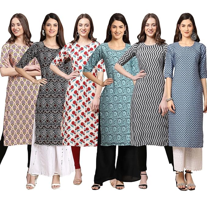 Image of Pinkmint Kurti for Women, Kurta for Women, Kurti, Digital Printed Kurta, Women's Casual Kurta, Kurta Set, Office Wear Kurta, Straight Kurta, Kurta Combo