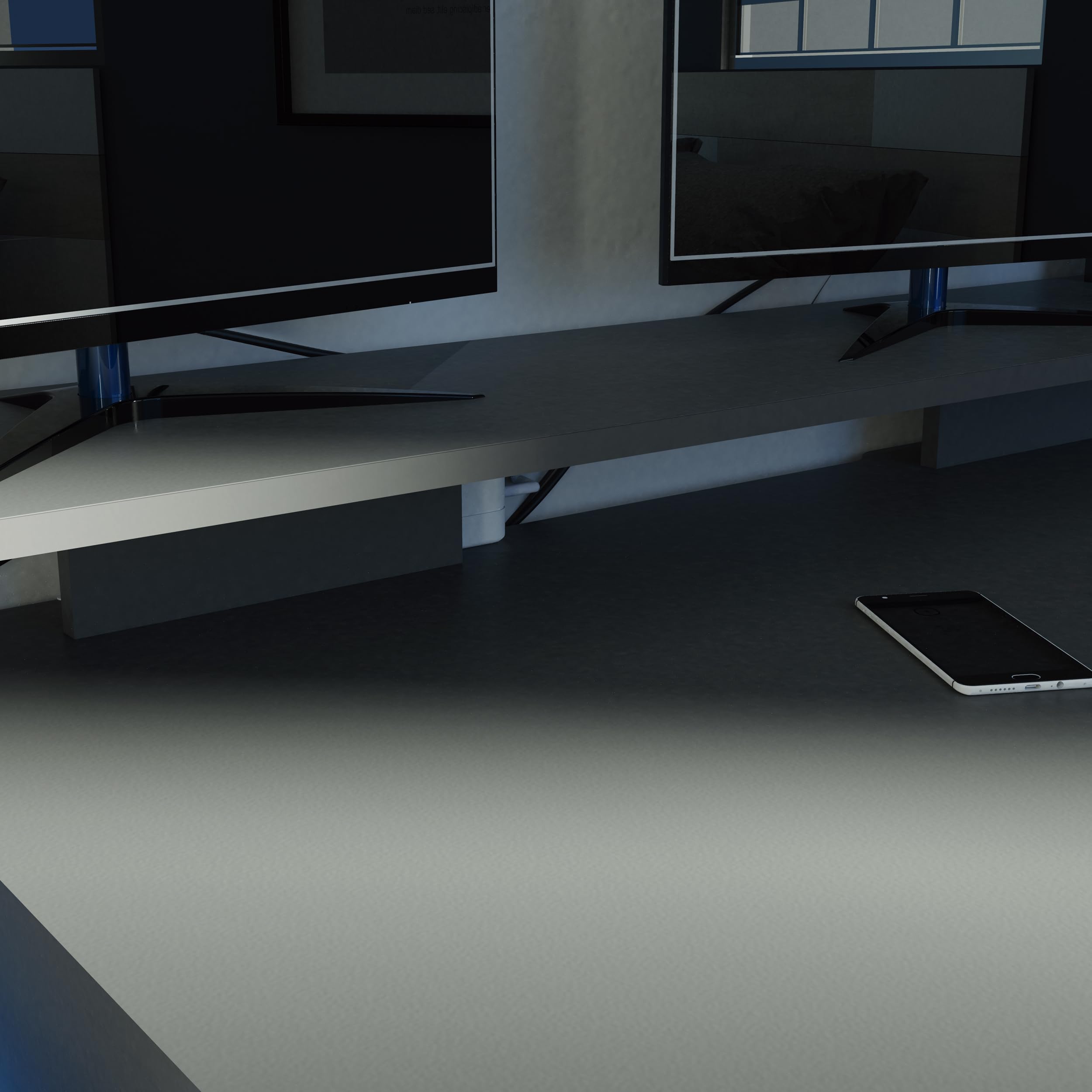 Mesa Gaming con Gancho para Auriculares, Curva pasacables, Altillo para monitores, Mesa de Ordenador para Oficinas, Escritorio, Gris, 89,5x150x67cm (Alto x Ancho x Fondo) Moderna Modelo Neru