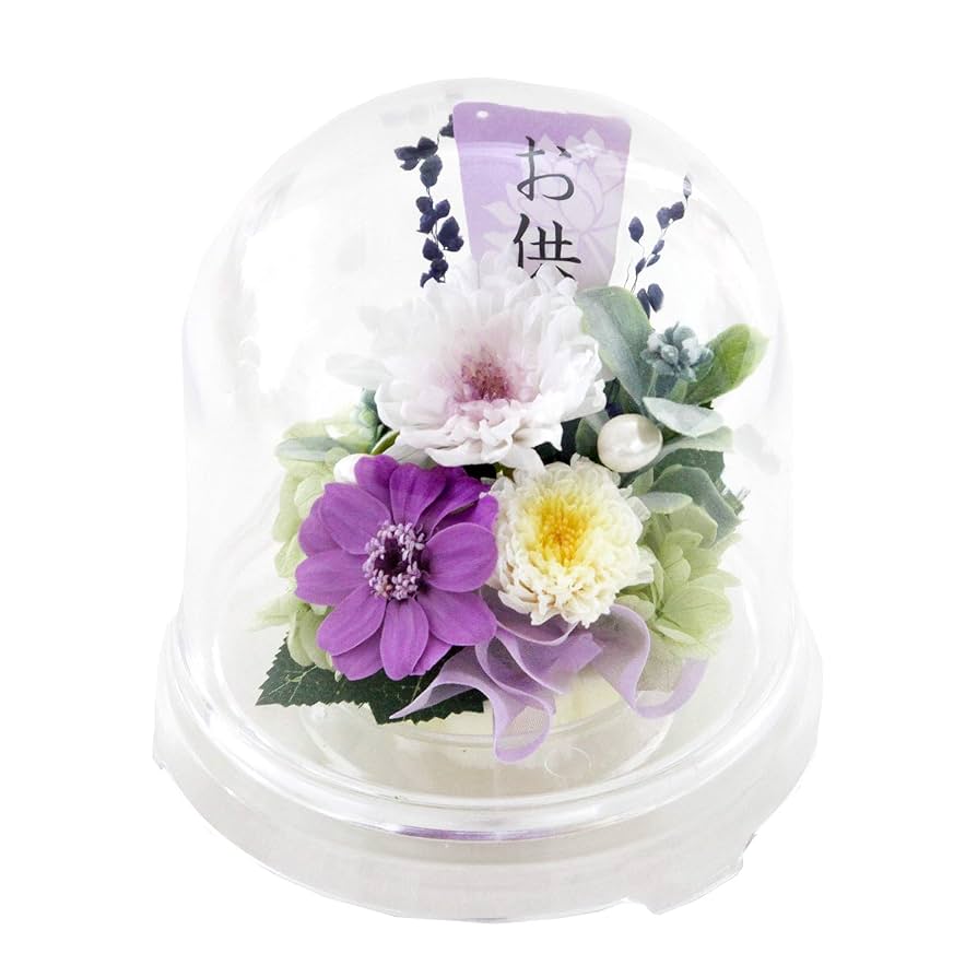 仏花プリザーブドフラワーアレンジメント　花器付 お供え花　一対 フラワーマーケット花由 お供え プリザーブドフラワー 仏花 仏壇