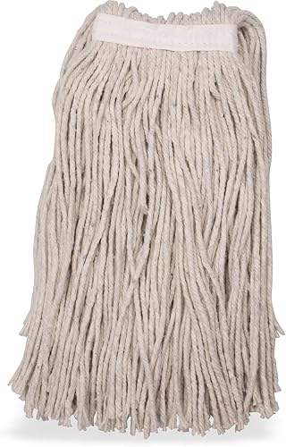 Vista 23 de SPARTA FLO-PAC - Cabezal de trapeador de algodón, punta cortada, banda estrecha con banda blanca para limpieza organizada, 36 pulgadas, bronceado