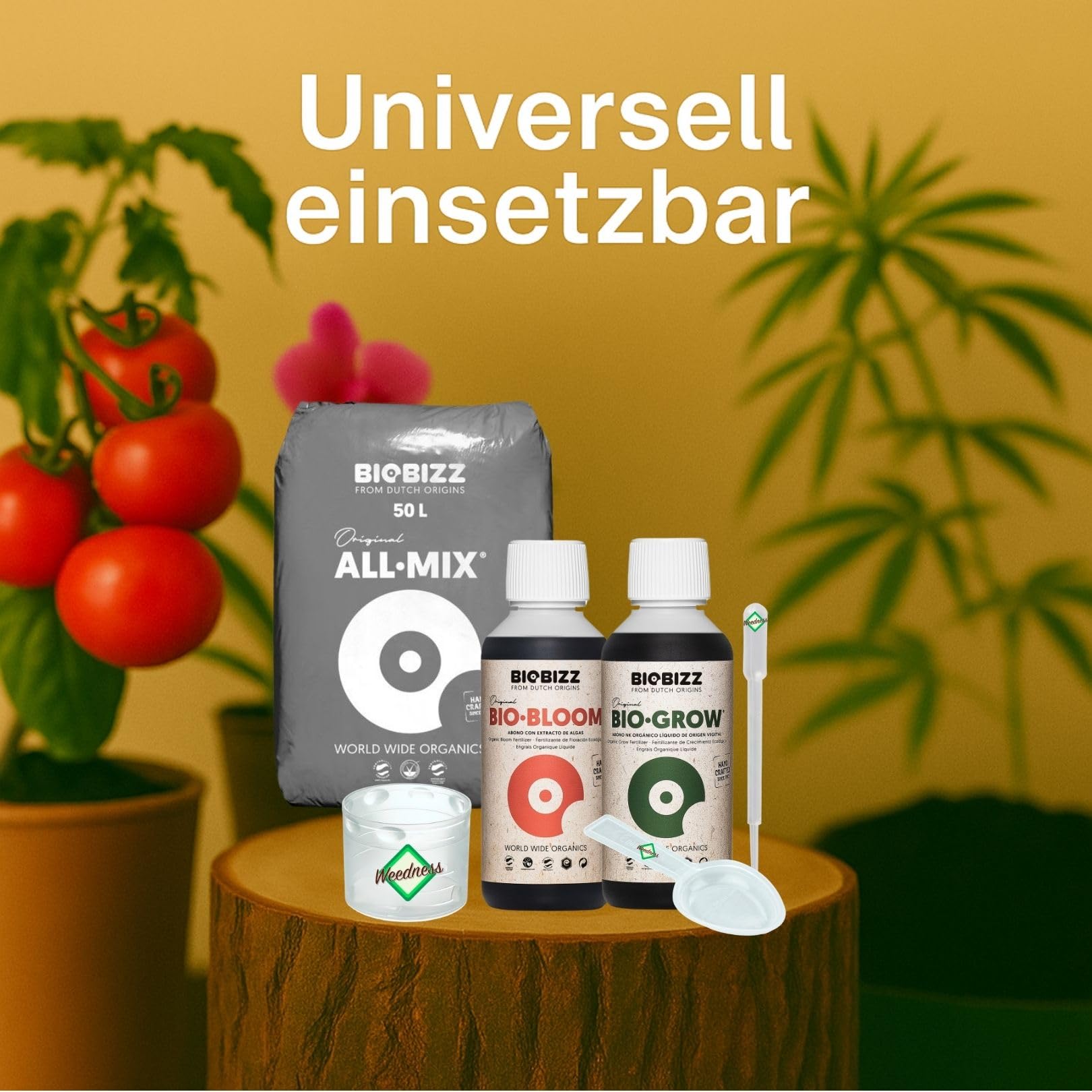 Weedness BioBizz All-Mix 50 L Erdset – Tierra orgánica lista para usar – Sustrato nutritivo para plantas fuertes y saludables