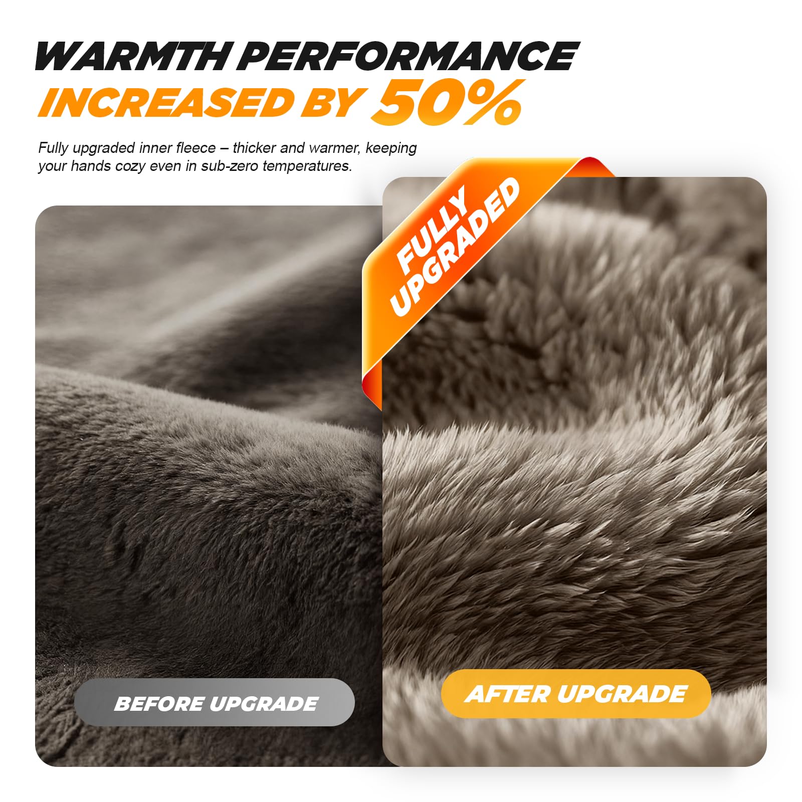 TANSTC Gants Hiver Homme Femme Chauffants, Gants Doublure Thermiques, Gants à Écran Tactile Sportive Antidérapant