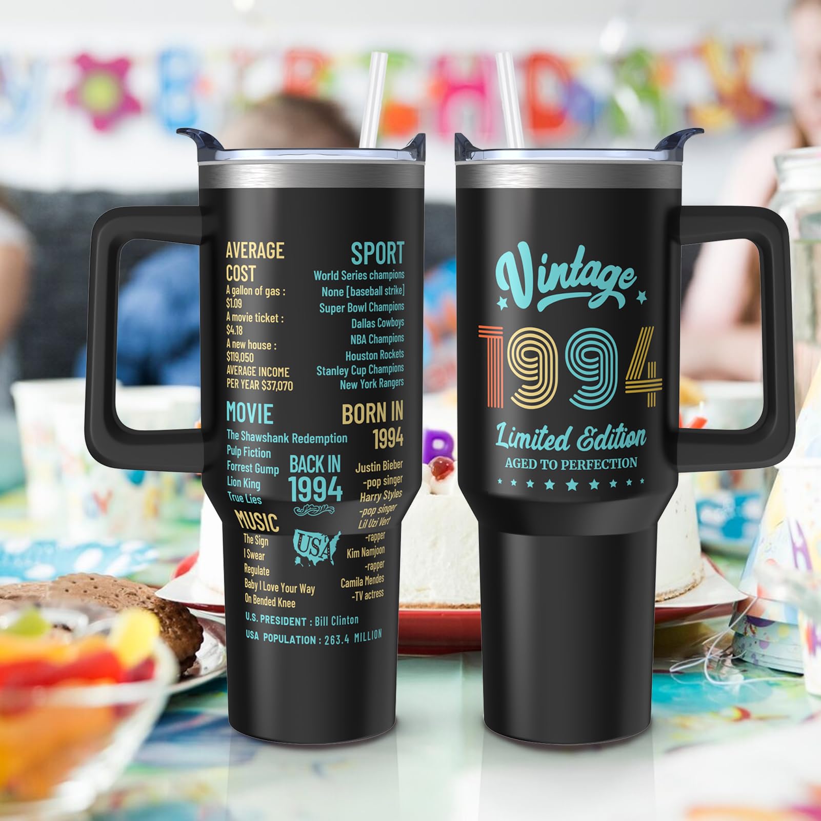 Amazon.com | Aokoyi Happy 31th Birthday Gifts for Men Him, Dad- 31 Years  Old Birthday Gifts Idea - Turning 31 Thirty-one Birthday Tumbler 40oz1994  Black: Tumblers & Water Glasses