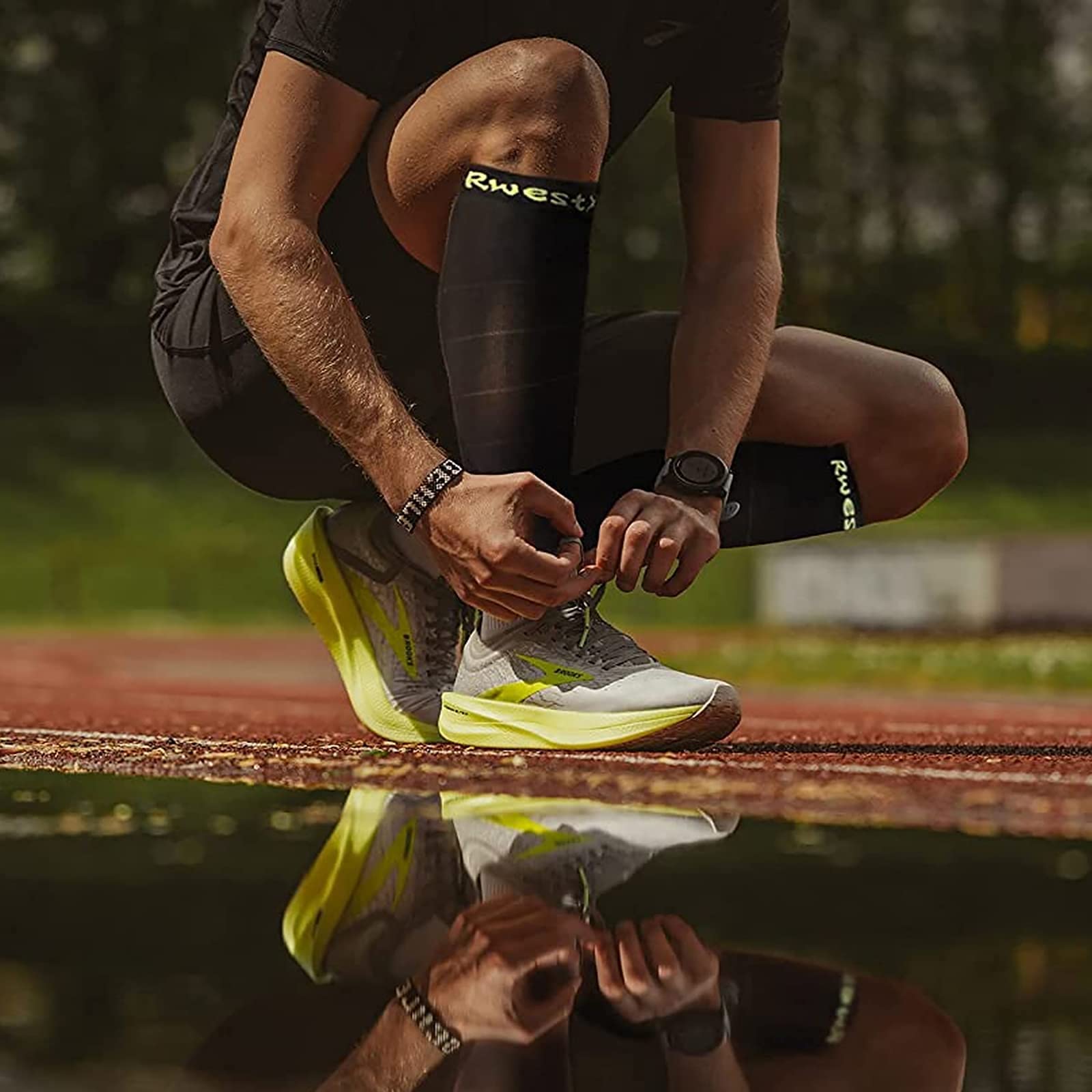Rwest X Calze Compressione Graduata Donna e Uomo, Calze Elastiche a Compressione Graduata per Sport, Migliora Le Prestazioni per Sport, Corsa, Escursioni, Giri in Bici, Viaggi in Aere