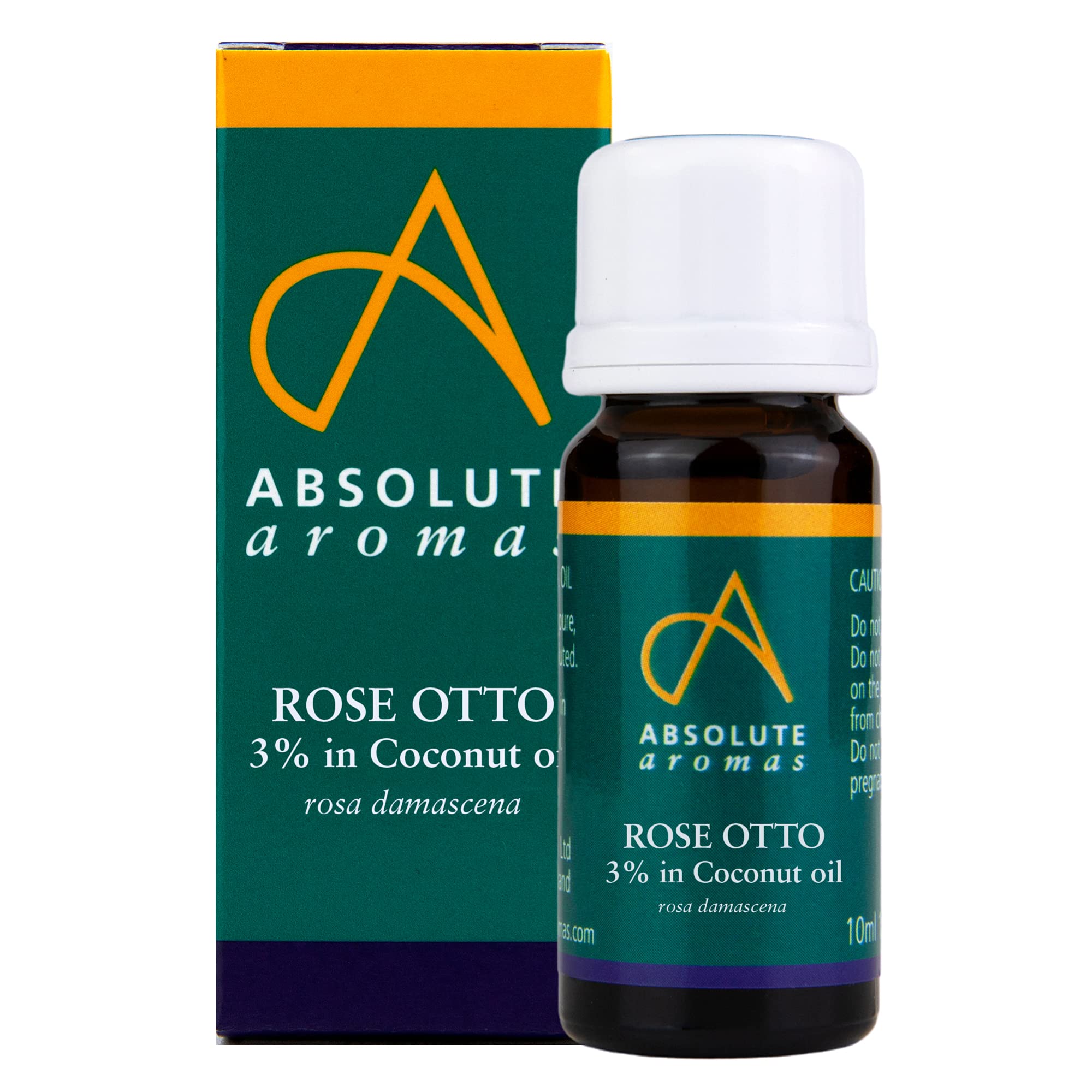 Absolute AromasRose Otto Essential Oil 3% Dilution in Coconut Oil 10ml - Natural, Cruelty Free and Vegan – for Aromatherapy, Diffusers, Candle Making and DIY Beauty Recipes