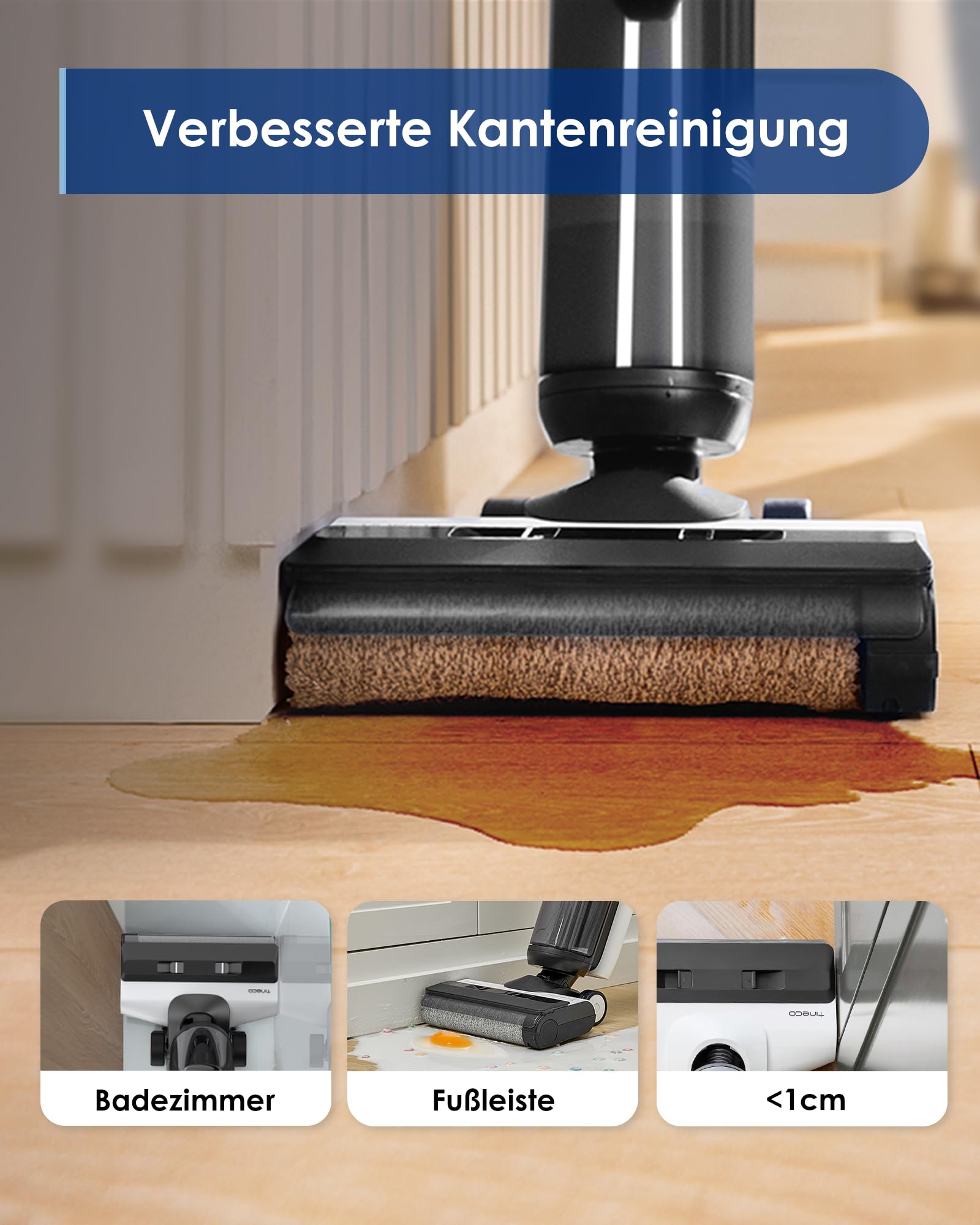 Tineco Floor One S5 Smart Nass-Trocken-Sauger mit iLoop Technologie, All-in-One-Nass Trockensauger Kabellos mit Dual-Tank-Design | Selbstreinigung LED-Display für Harte Boden,Tierhaare