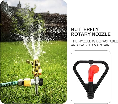 Miniatura 3 de VILLFUL 6 piezas de aspersor de riego para patio jardín negro césped industrial cabezas de plástico automáticas rociadores de césped pulverizador