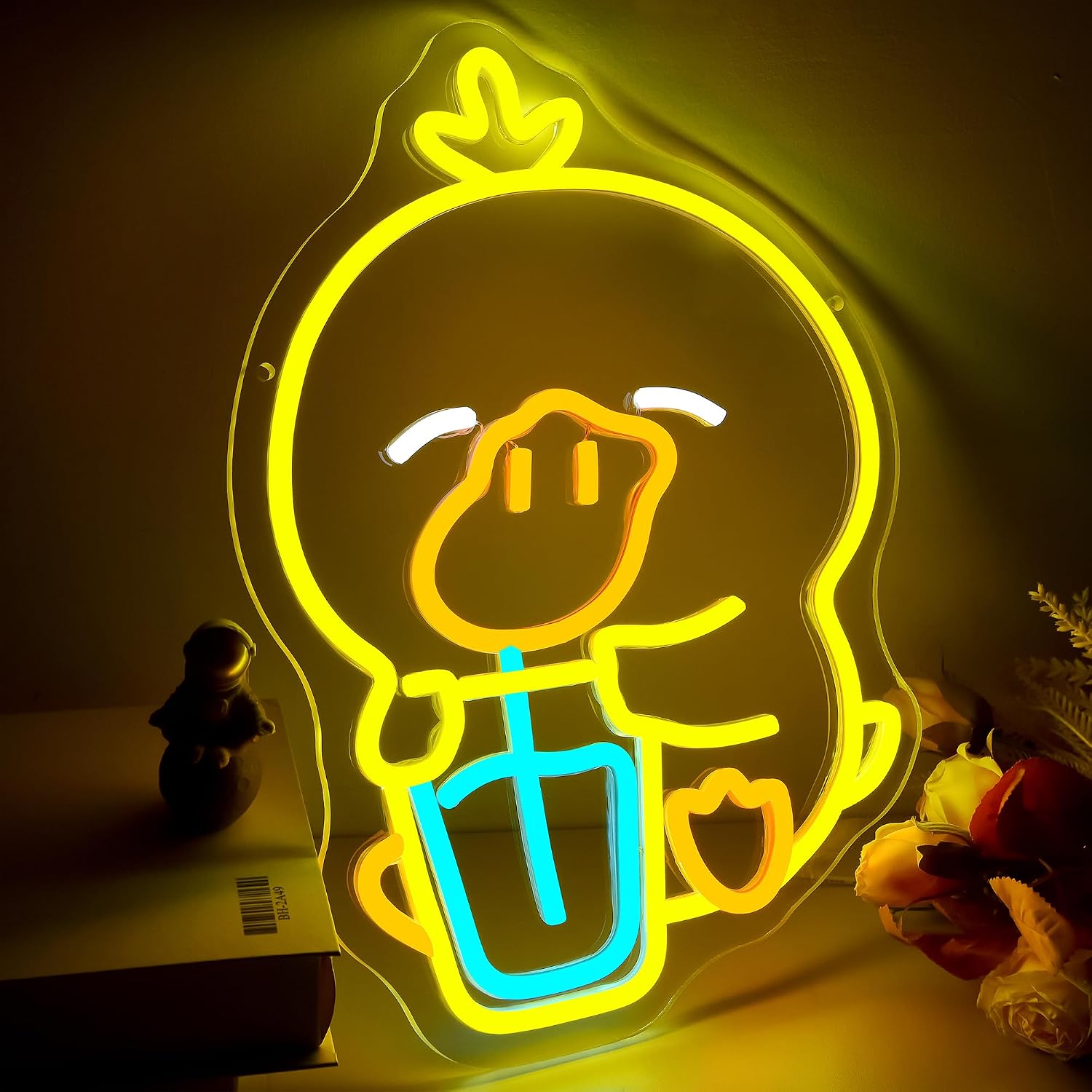 Cartoon Duck Neon Sign for Wall Decor Duck Neon Light for Bedroom image 2
