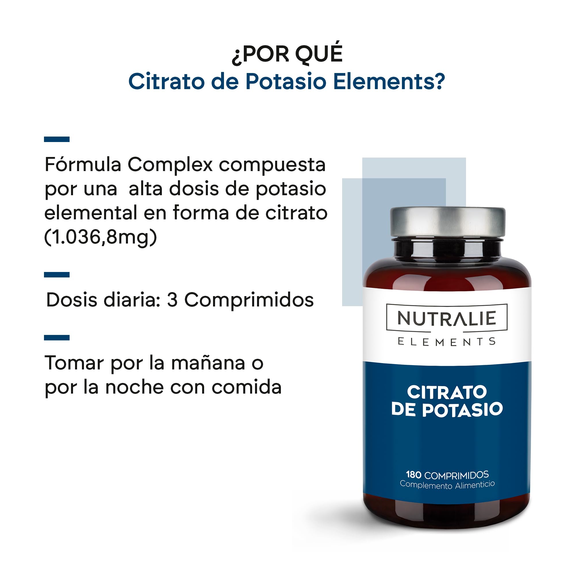 Potasio - Citrato de Potasio - 2880mg - 180 Comprimidos - Músculos - Elemento Potassium +1000mg - Potassium Citrate - 180 Comprimidos Nutralie