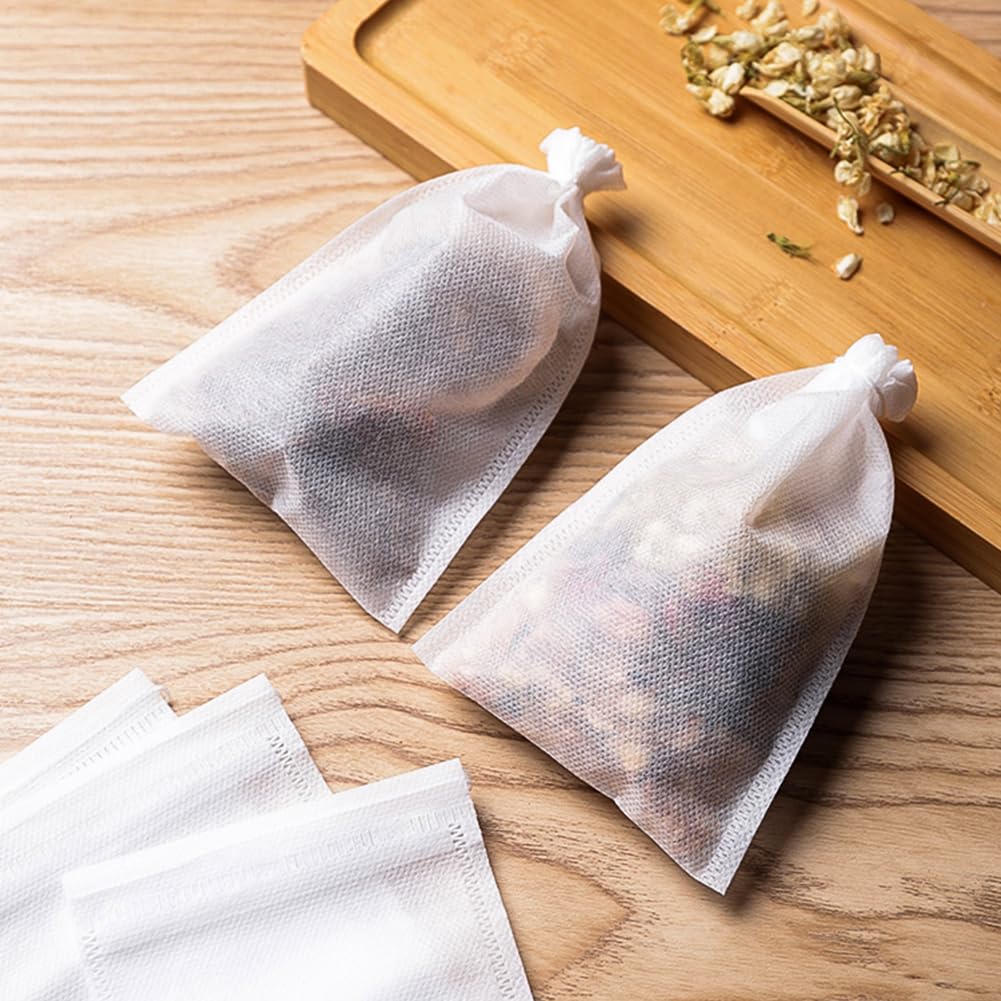 Bolsas de Té Cordón 200pcs 9x10cm Desechables Filtro Vacías para Té Café y Especia