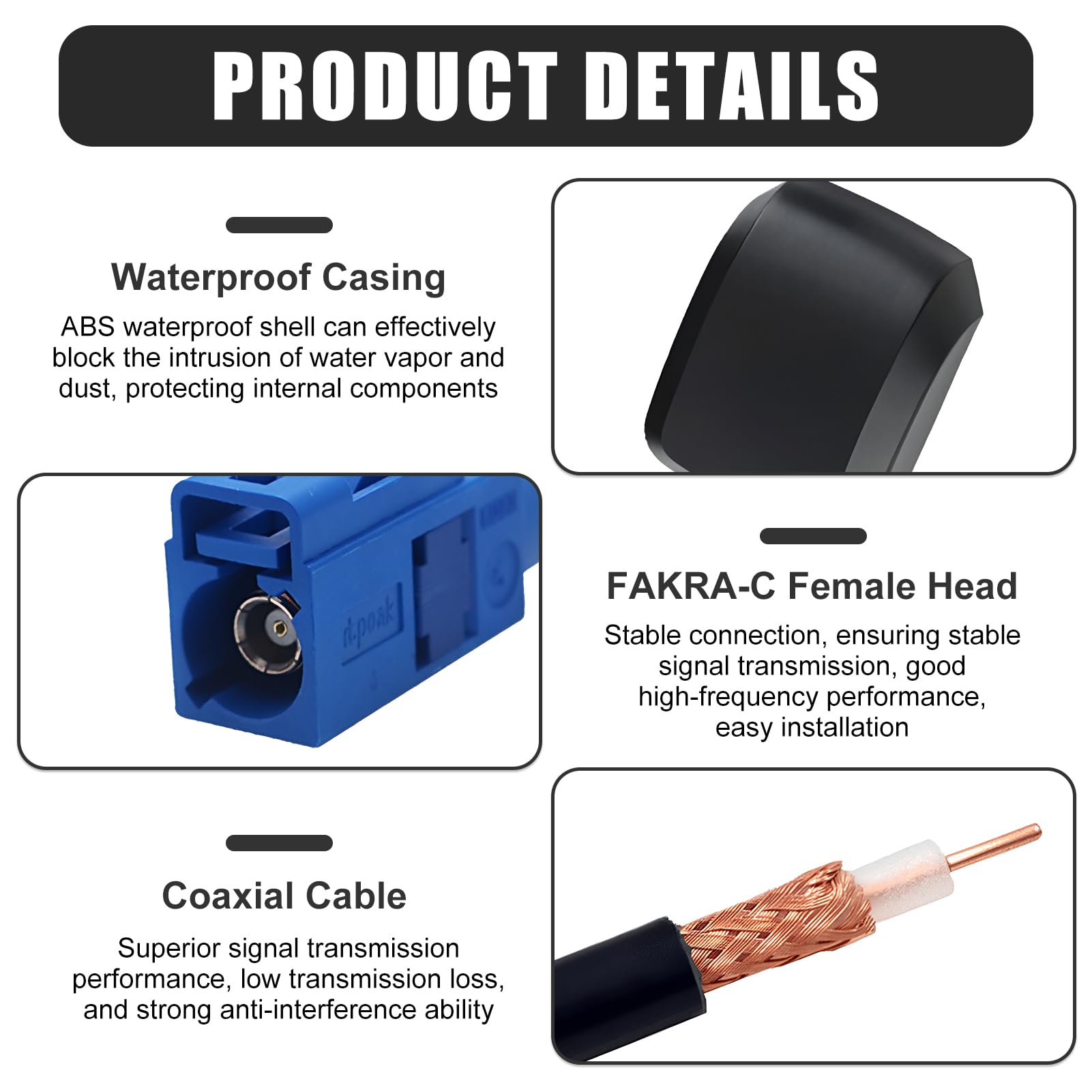 Antenna GPS attiva Fakra C blu cavo 3 m per navigazione veicoli camion barca