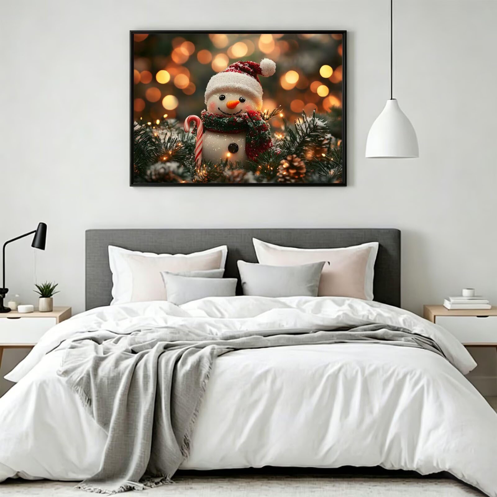 Pintar por Numeros Navidad Pinturas Acrilicas Muñeco de nieve Pintura por Numeros Lienzos para Pintar, Pintura Acrilica Manualidades, Decoración Hogar, Regalos Cumpleaños, 90x120cm Sin Marco, q-782