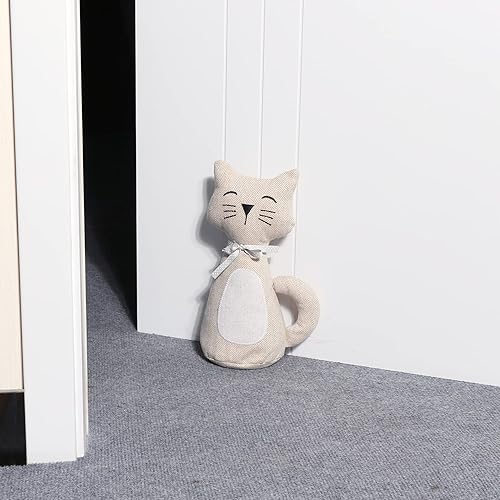 Miniatura 8 de Tapones decorativos para puerta con diseño de animales lindos, tela suave y duradera, protector de pared interior para el hogar y la oficina