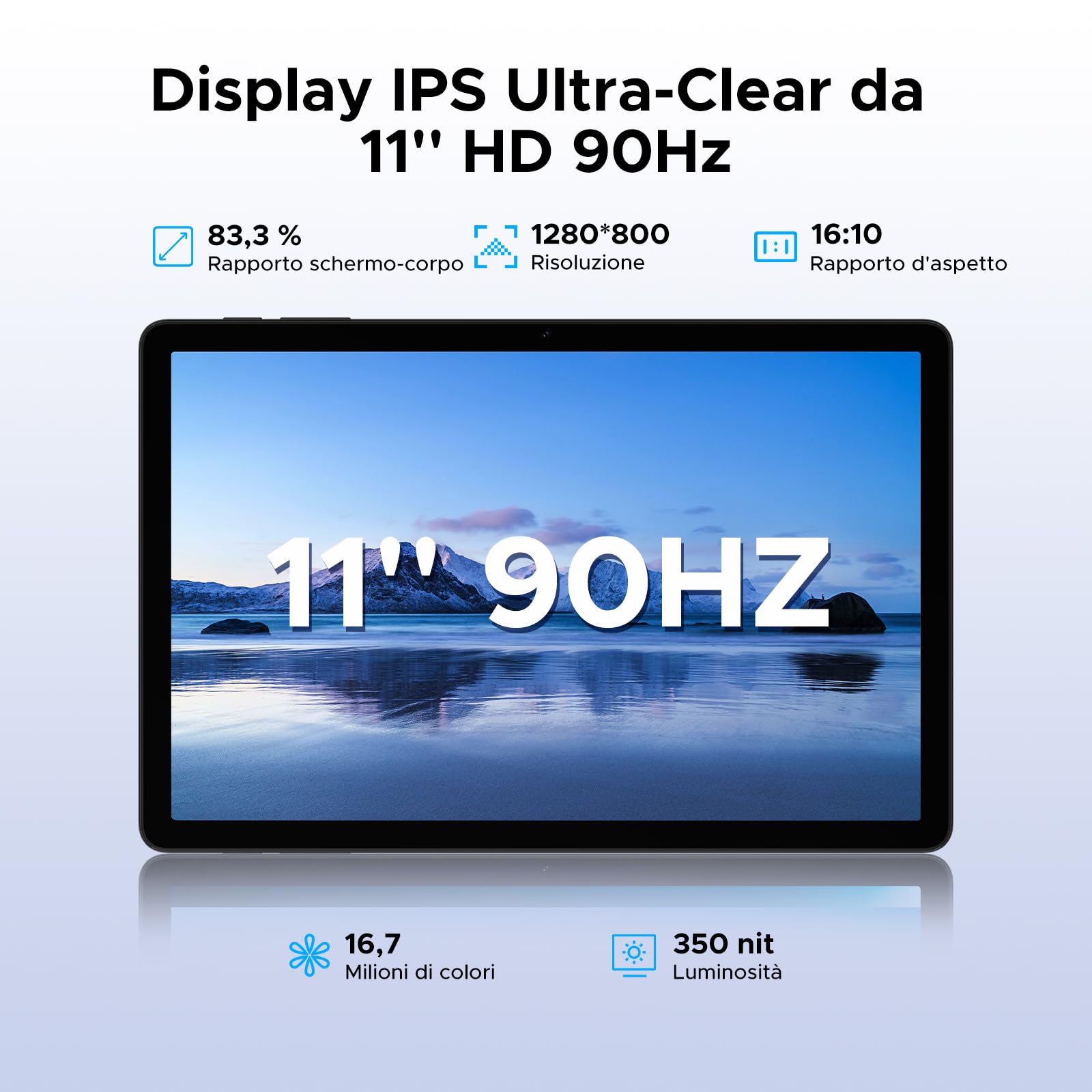 TAB G6 Android 16 Tablet 11 Pollici, 4G LTE 90Hz, 30GB RAM+256GB ROM/TF 2TB, Octa-Core Tablet con Sim, 8000mAh/Gemini AI/Widevine L1/13MP+5MP/OTG/BT5/FACE ID/Doppi altoparlanti/3.5mm Jack-Grigio