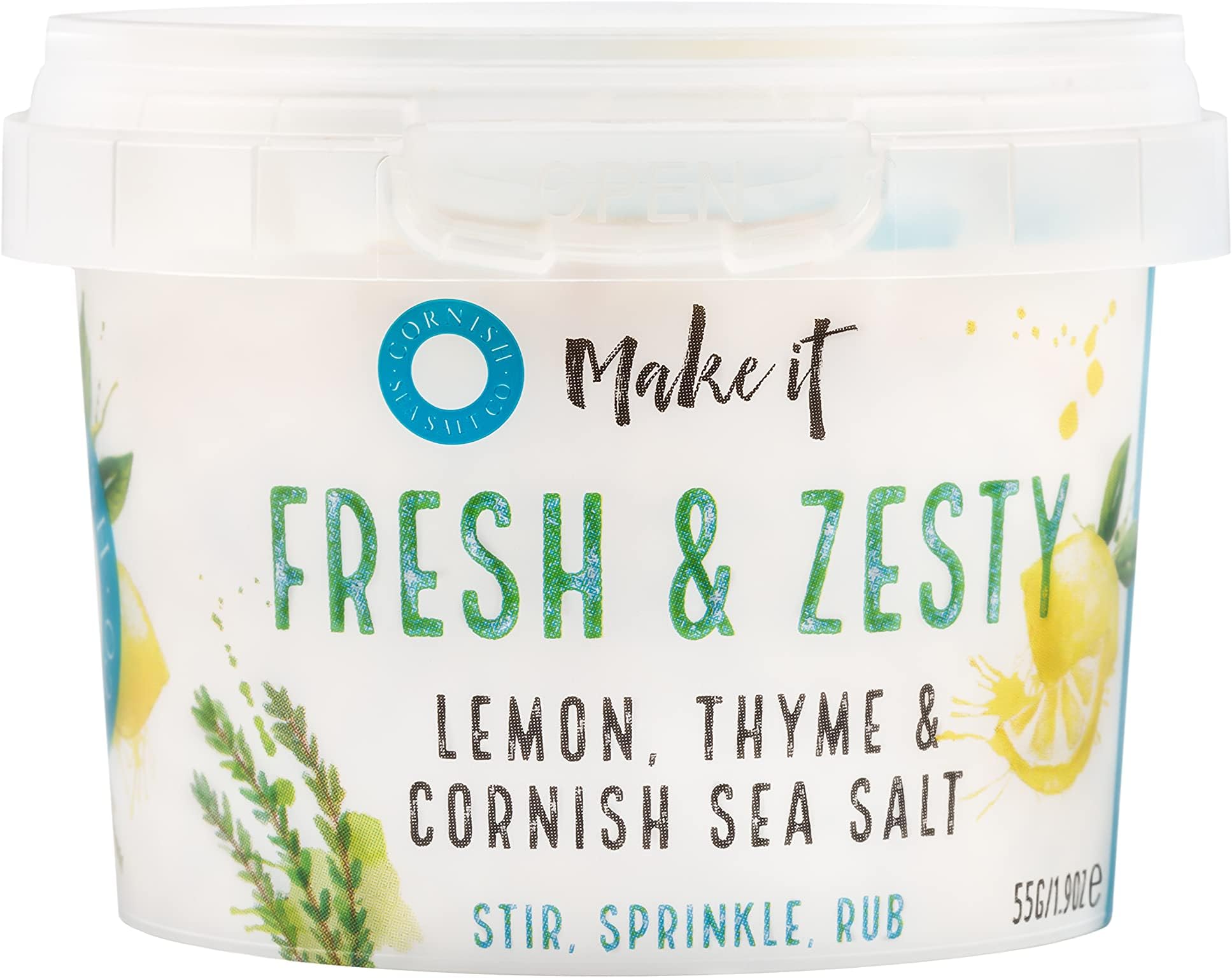 -Cornish Lemon & Thyme Sea Salt Tub 55g by Cornish Sea Salt Co