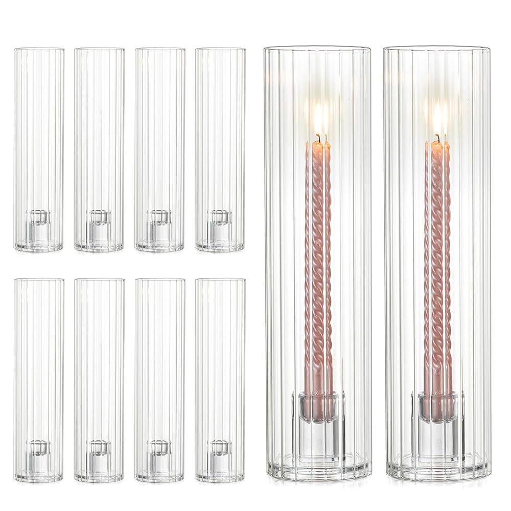 Amazon.com: NUPTIO Fluted Candle Holder Set: Bulk Hurricane