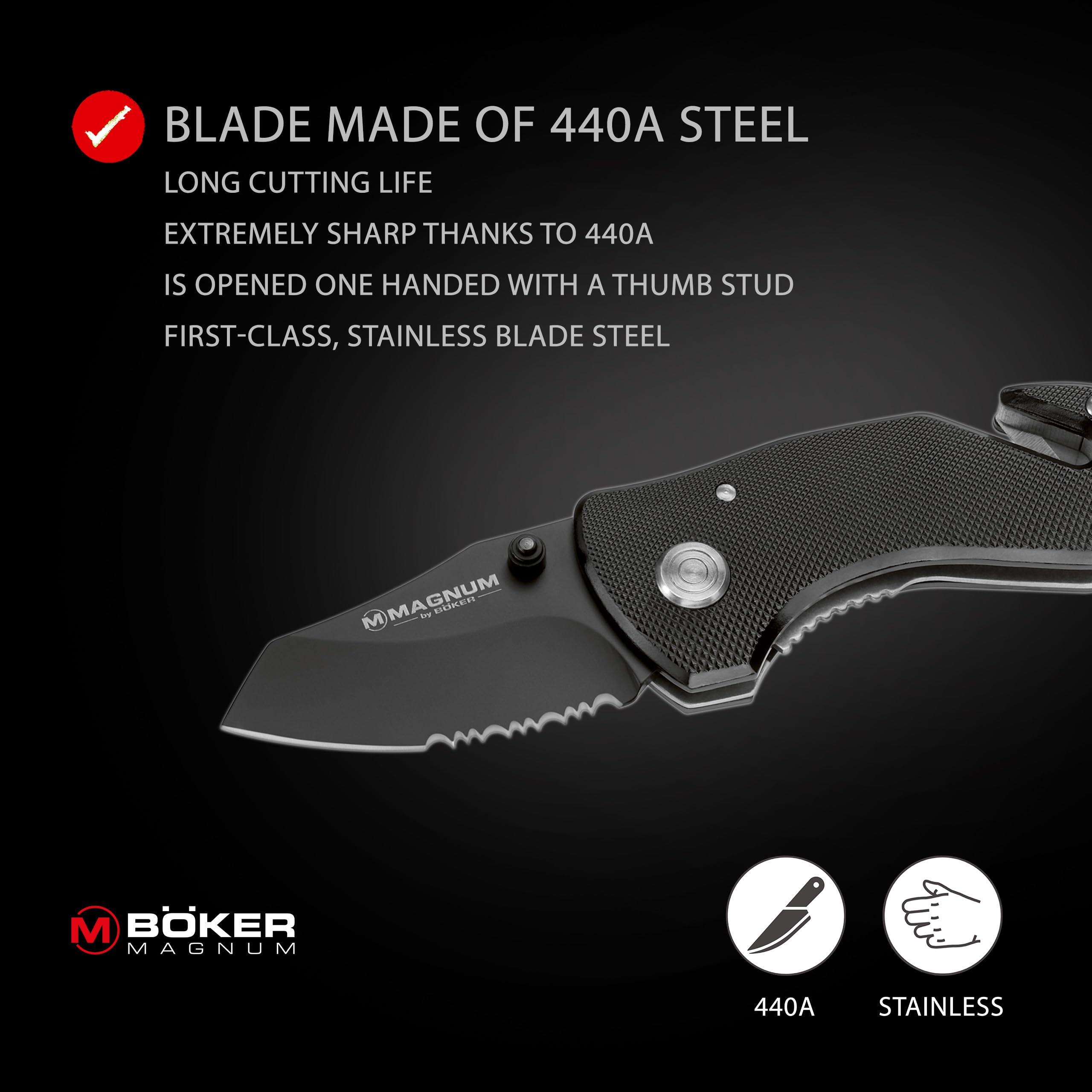 Amazon.co.jp: BOKER マグナム コンパクト レスキューナイフ BOM