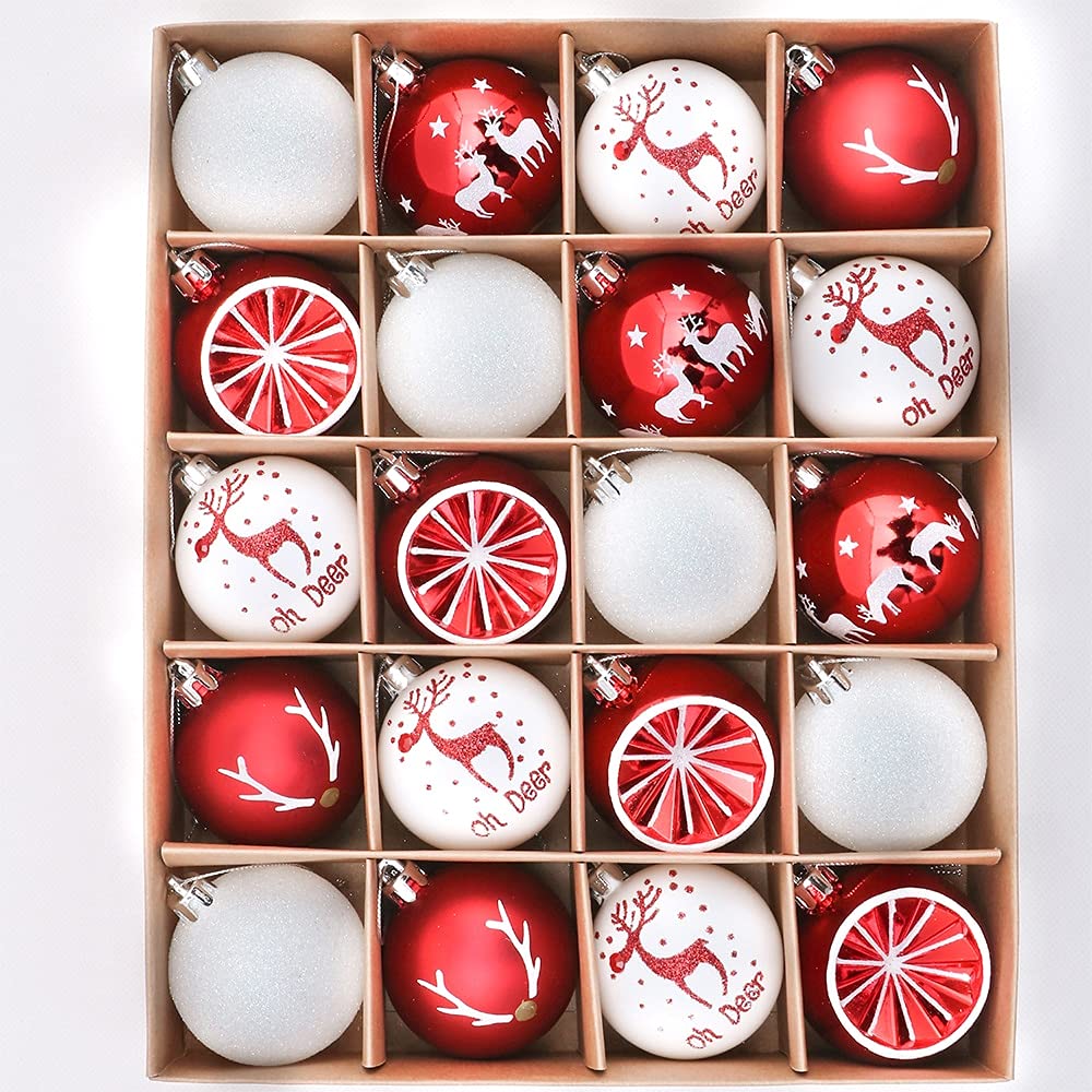 Ozdoba Choinkowa 6 cm 20 SZTUK Boże Narodzenie kulki Ozdoby Choinkowe Wiszące Wisiorki Bauble Xmas Dekoracje Dla Nowego Roku Prezent dekoracje świąteczne (Color : Style 5)