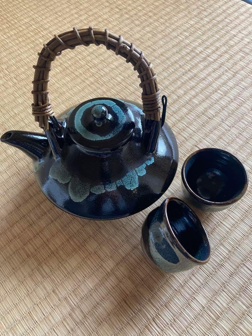 京焼 清閑寺窯 杉田祥平造 染付梅花画 杯5客 盃ぐい呑猪口 器 杉田