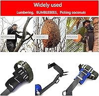 Vista 5 de HTTMT - Juego de pinchos para escalada de árboles/postes, cinturón de seguridad, correa, cuerda ajustable de acero inoxidable