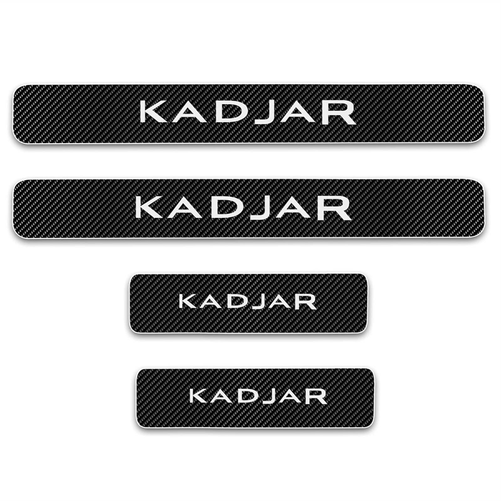 EAGLEG 4PCS Car Door Sill Protector for Ren-Ault KADJAR, Carbon Fiber Threshold Protective Stickers edge guards Self-Adhesive Film Kick Plate Cover Trim,White
