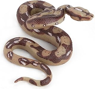 Realistic Rubber Snake Toy Fake Snakes Figures Halloween Snake Figurine Toys Python Model Props Snake Tricky Toy for Garden Pranks to Scare Birds, Squirrels