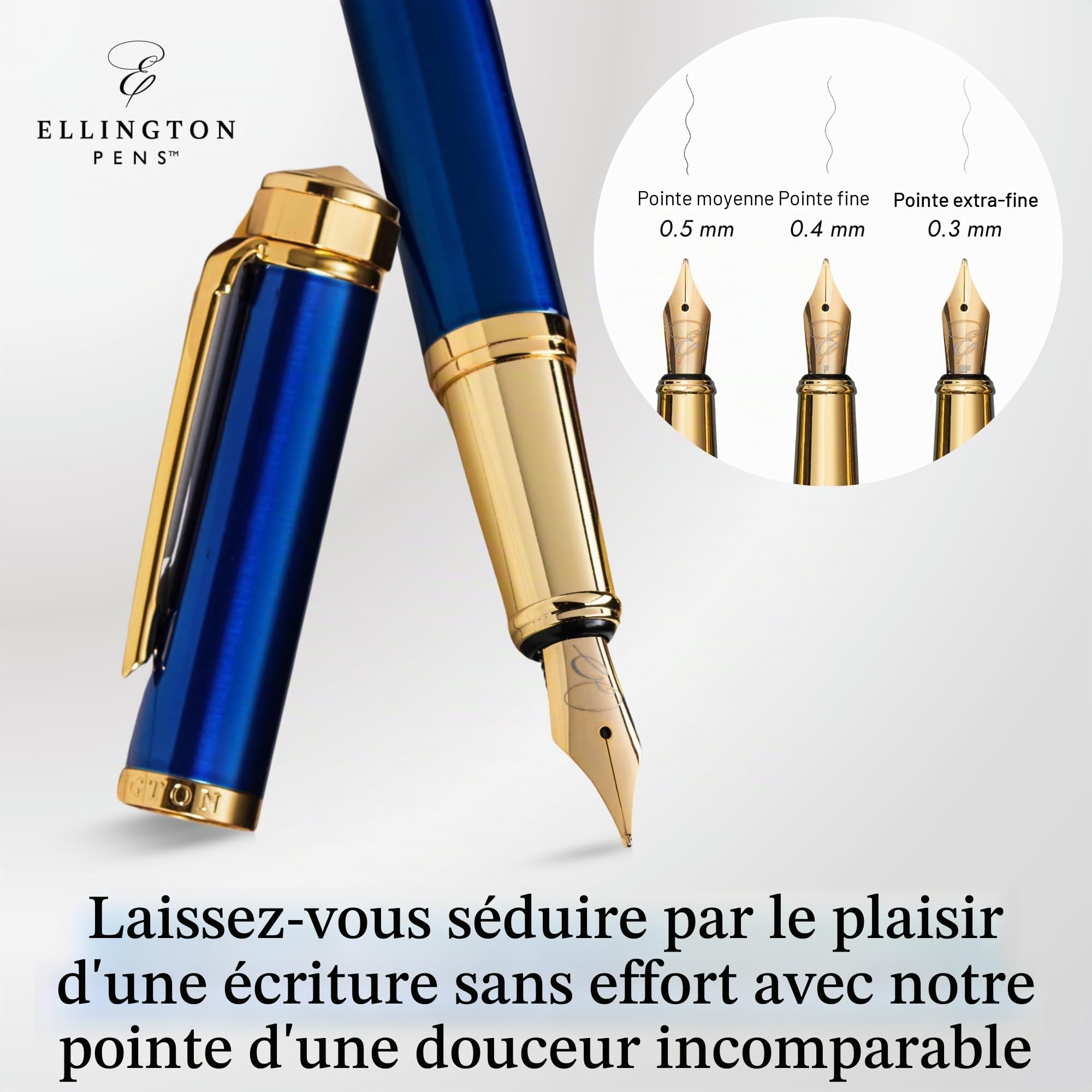 Lot de stylos plume de luxe pour écrire, convertisseur d'encre rechargeable, coffret cadeau