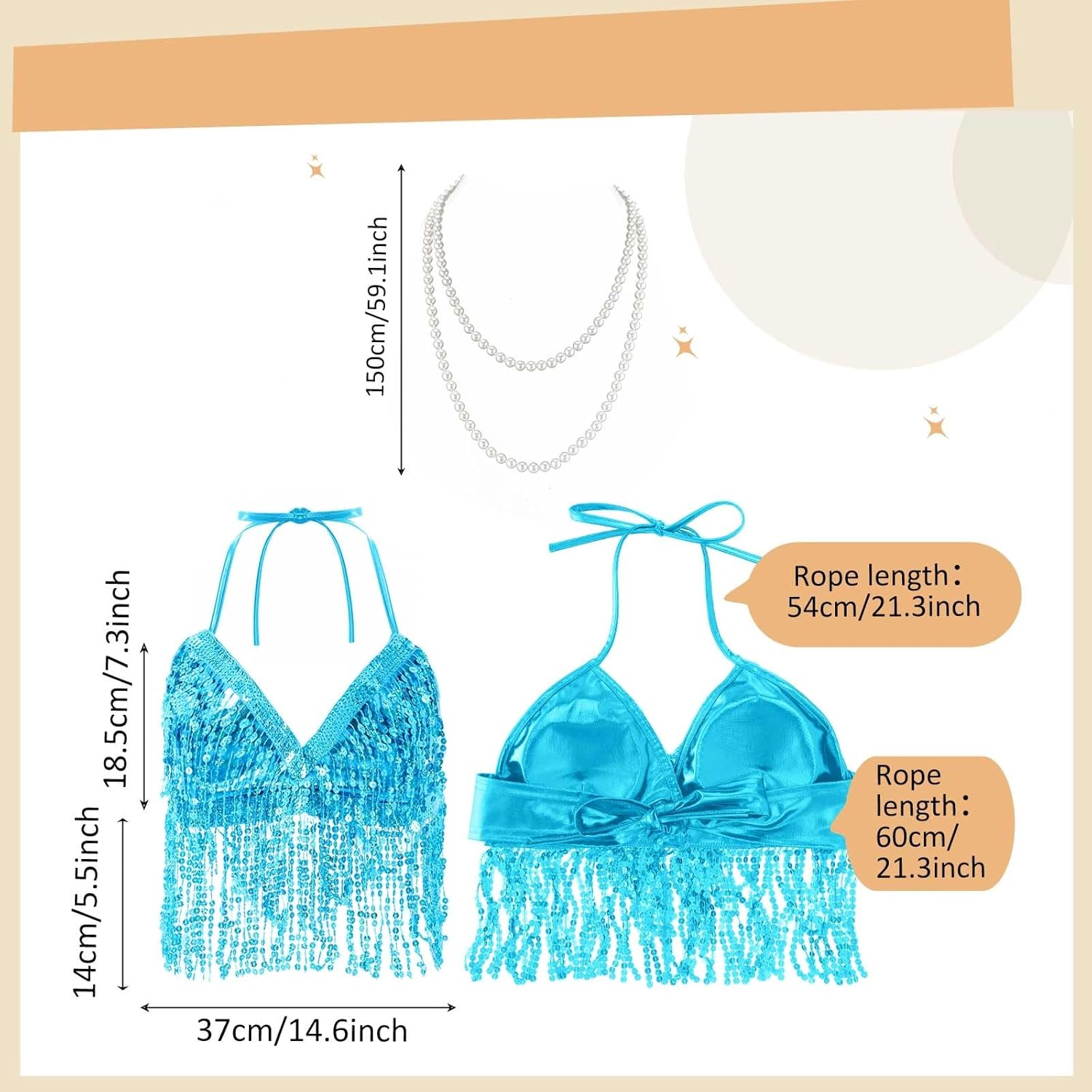 8 Pcs Mermaid Costume for Women Halloween Costumes Sparkly Sequins Top Mermaid Skirt Wig Princesses Dress for Adults - Image 3