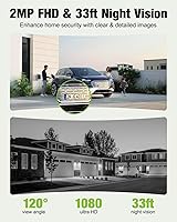 Vista 7 de MUBVIEW timbre de puerta inalámbrico con video, 1080p, comunicación bidireccional, visión nocturna, detección humana, almacenamiento en tarjeta/nube