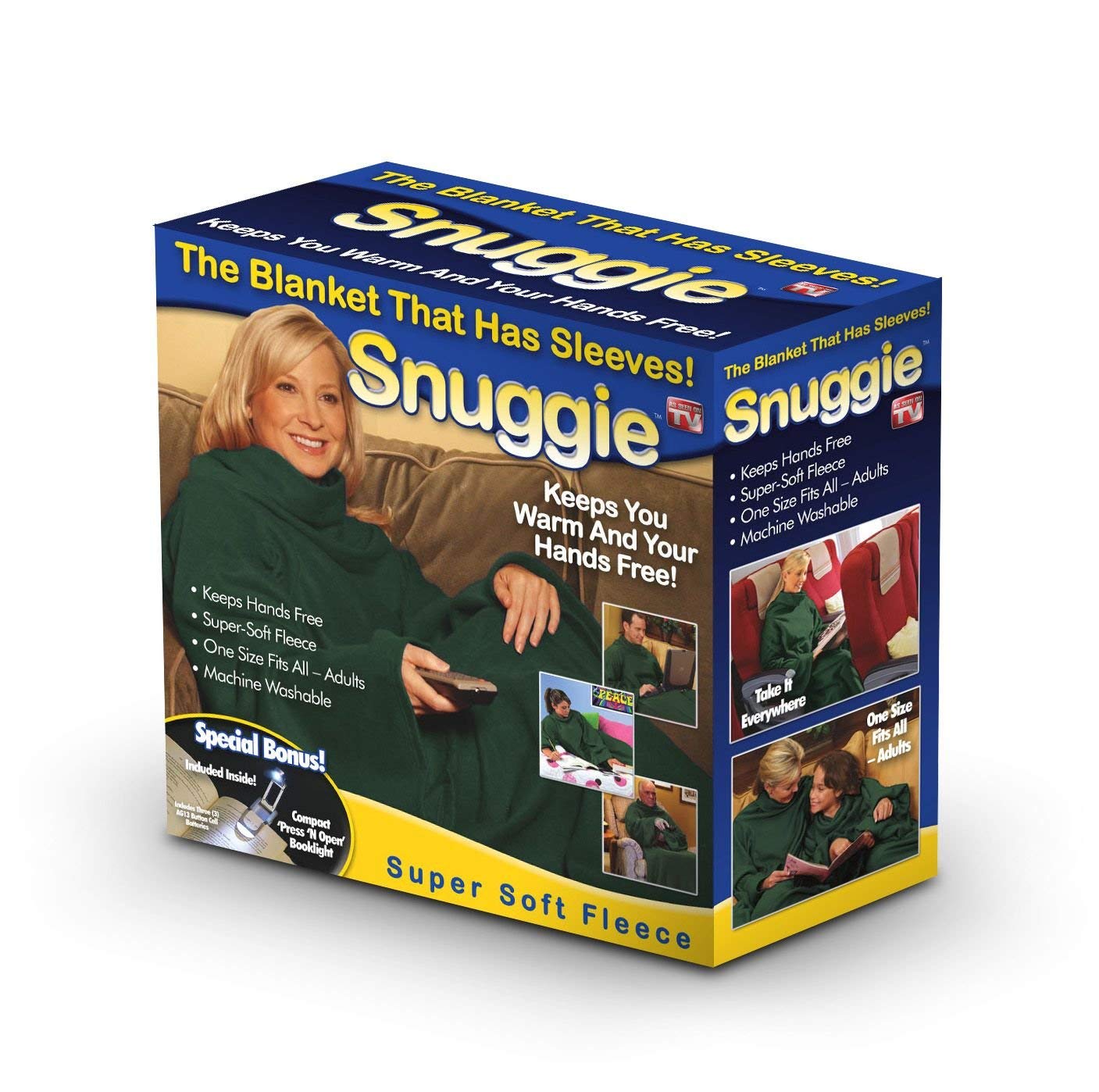 Snuggie Hunter Green Fleece Blanket With Sleeves As Seen On TV-image-16