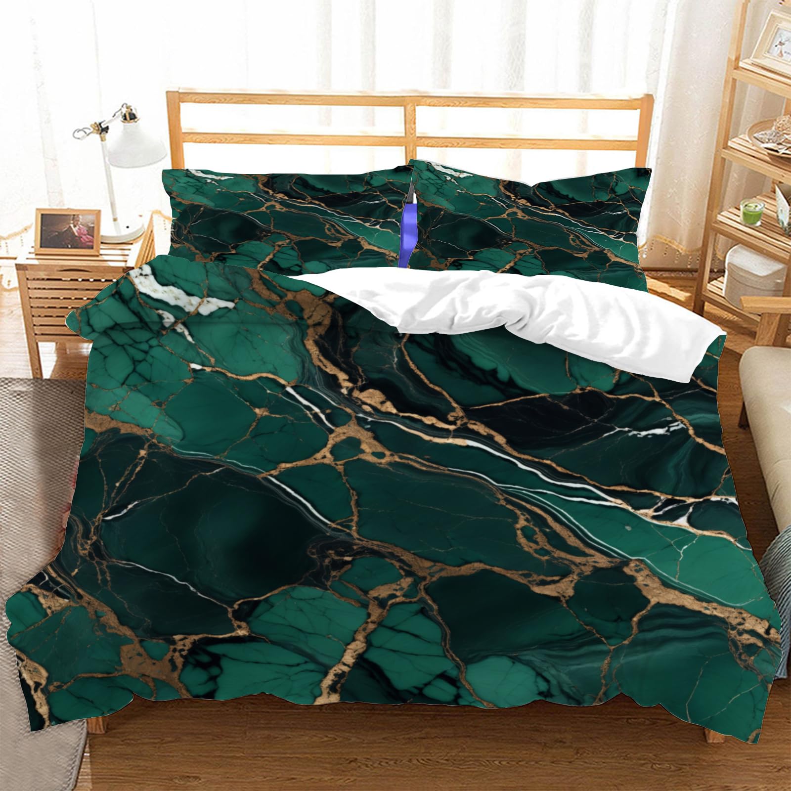 Parure de lit 2 personnes marbre contemporain pour chambre adulte et ado