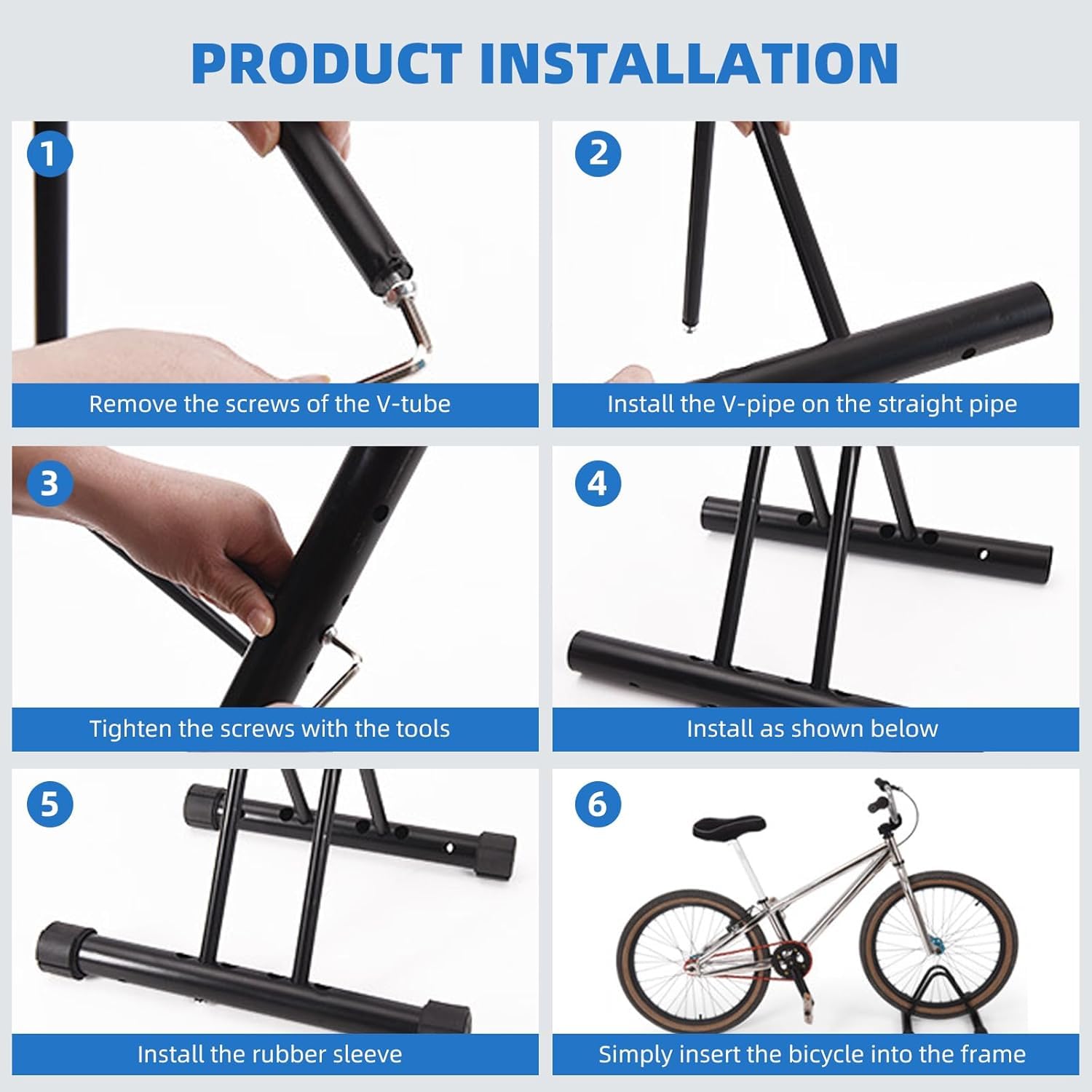 ENGWE MTB Support de vélo extérieur en métal, support de rangement pour vélo, support de stationnement pour vélo pour garage ou abri de jardin (1 station de vélo)