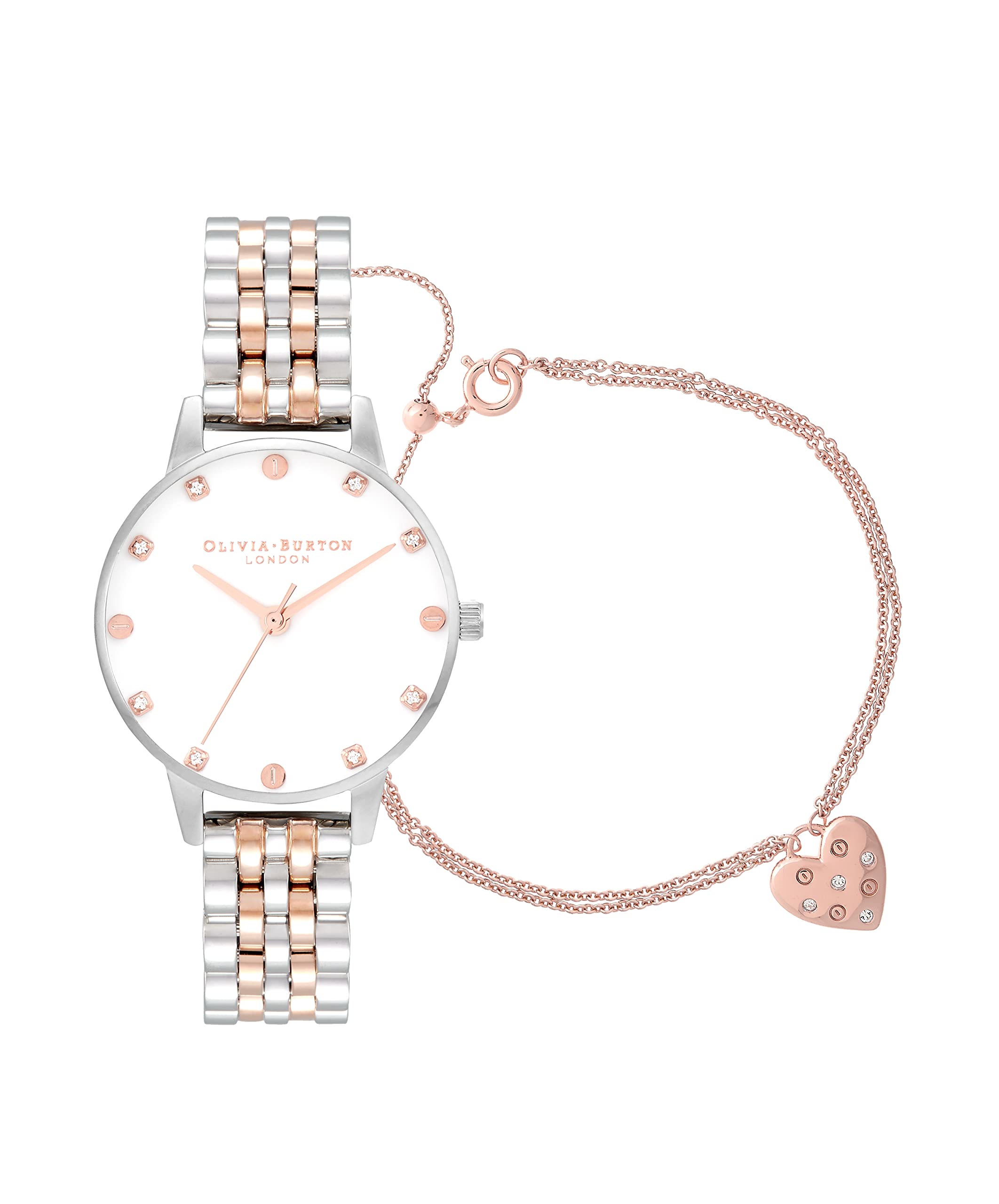 Olivia burton Classics Qtz Basic Slim White & Stone Round Dial Womens Watch|Stainless Steel & Ionic Plated Rose Gold Steel Material|Gold Color Band - OBGSET159 (B09QKRHRBG) Amazon Price History, Amazon Price Tracker