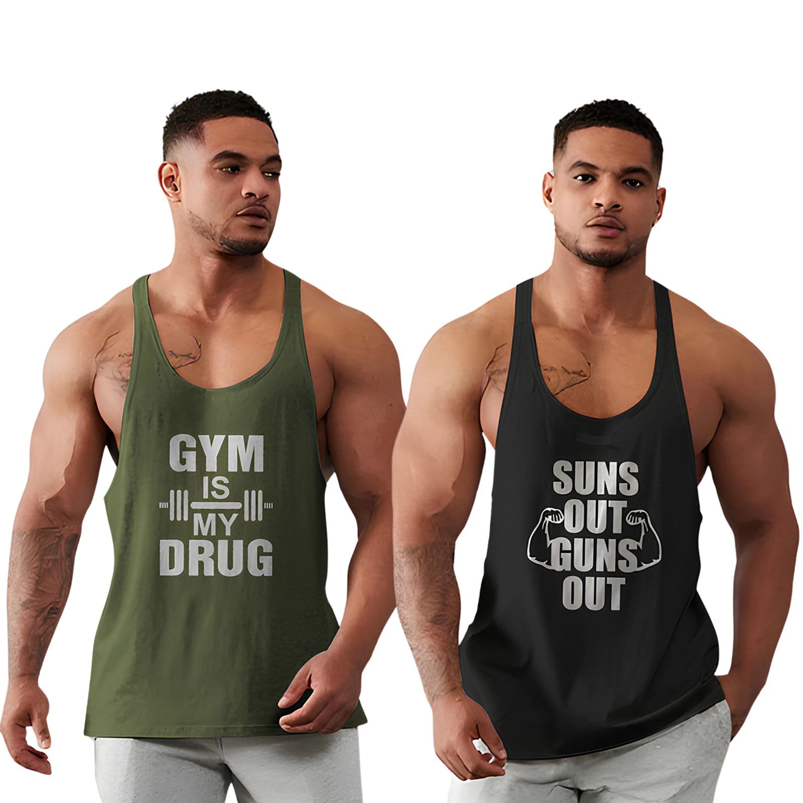 bab being beast apparel BAB Men’s Polyester Gym Vest Combo (Pack of 2) | Printed Scoop Neck Sleeveless Sports Tank for Workout & Training-picture-50