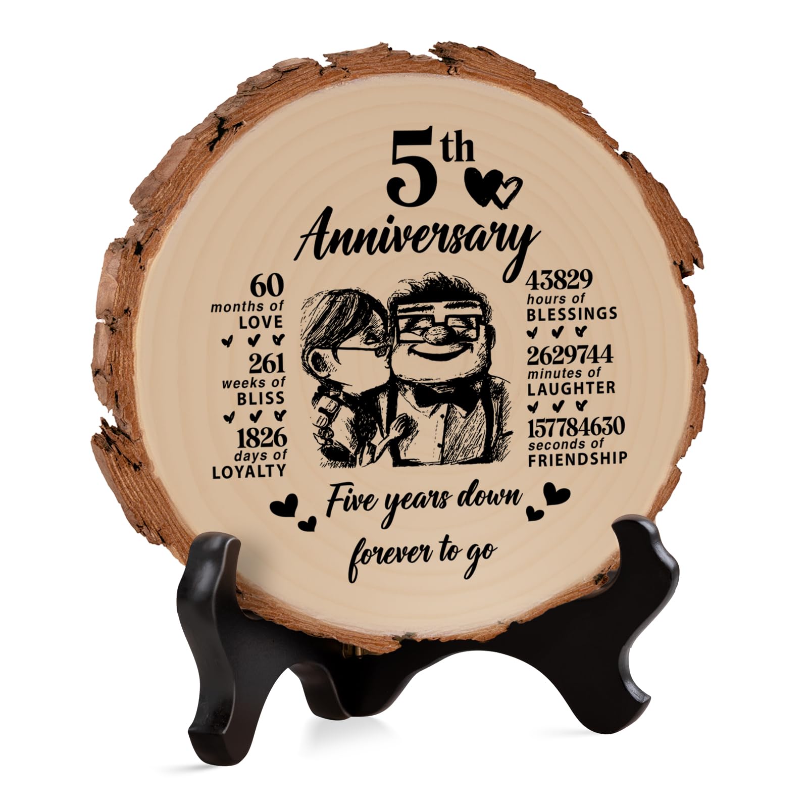 5th Wedding Anniversary Romantic Gifts for Husband from Wife, Wooden anniversary Wedding gifts for Him/Her, 5 Year Wood Anniversary Romantic Gift, Wooden Plaque