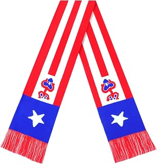 Cuffbow Puerto Rico Scarf 5 ft Borinquén Accessories Puerto Rico Patriotic Scarves Colorful Boricua Decoration for Patriot Ricans Women Men