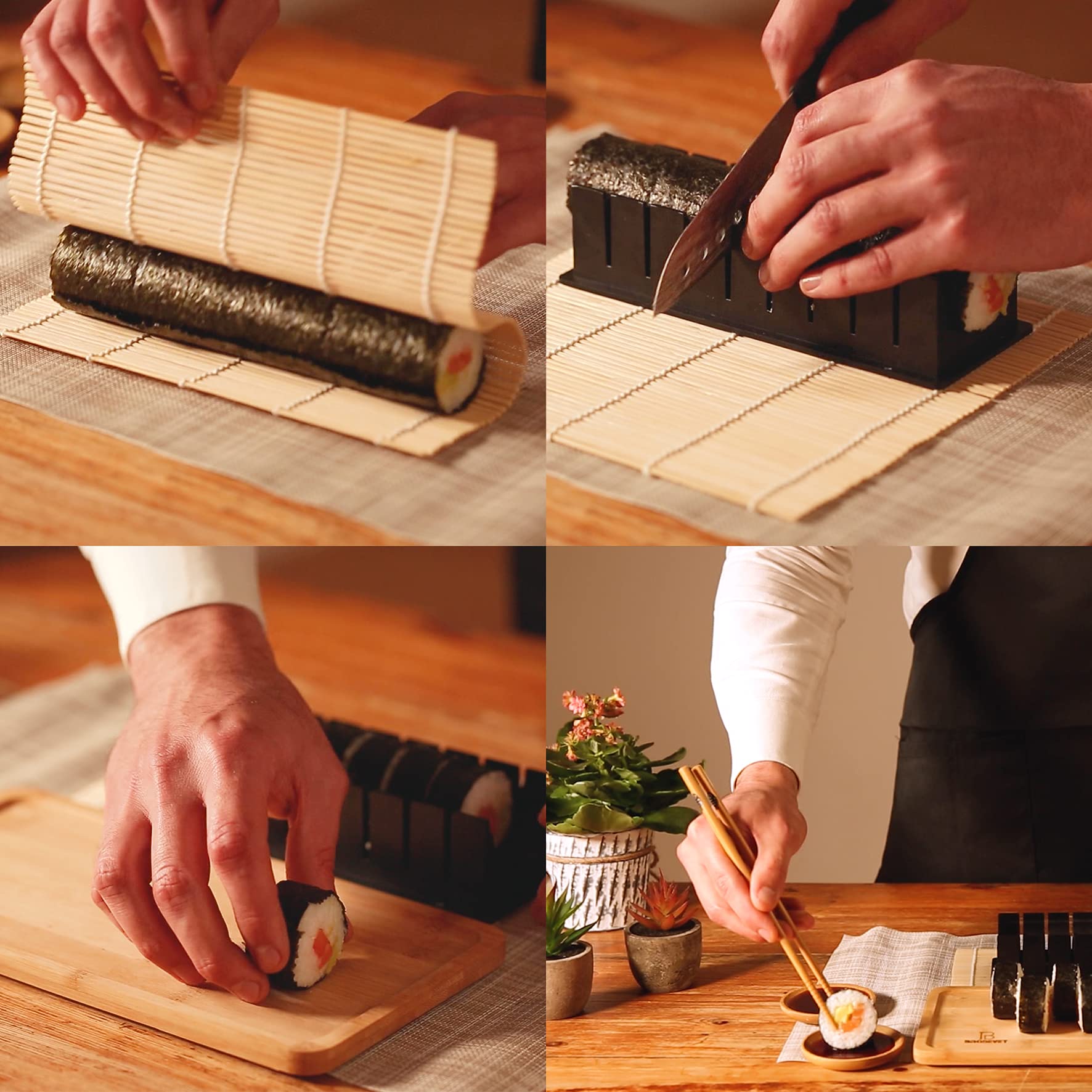 Kit Sushi 2025 – 29 Piezas con Guía Práctica, Recetario, Palillos Japoneses, Esterilla Sushi, Molde Onigiri, Arroz Sushi, Alga Nori para Sushi – Set Profesional DIY para Principiantes