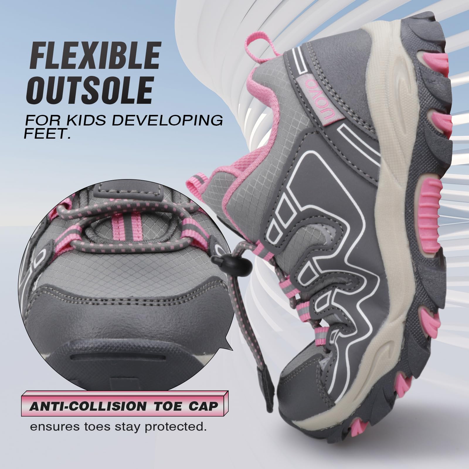 UOVO Zapatos de invierno para niños Botas de nieve para niños Zapatos con forro cálido Zapatillas de caña media Talla 28-39