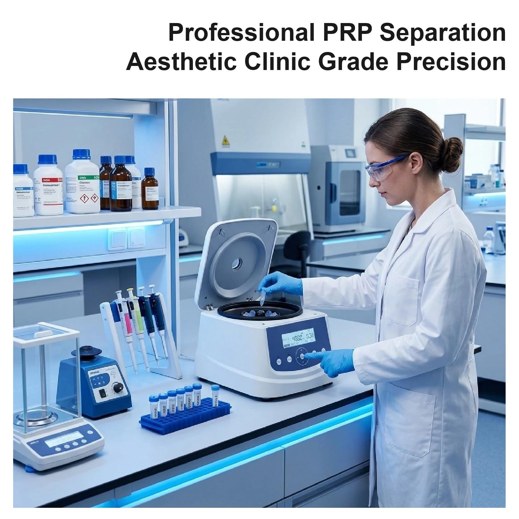 Odwirować, Q0408E Wirówka stołowa PRP laboratoryjna o niskiej prędkości 300–4000 obr./min