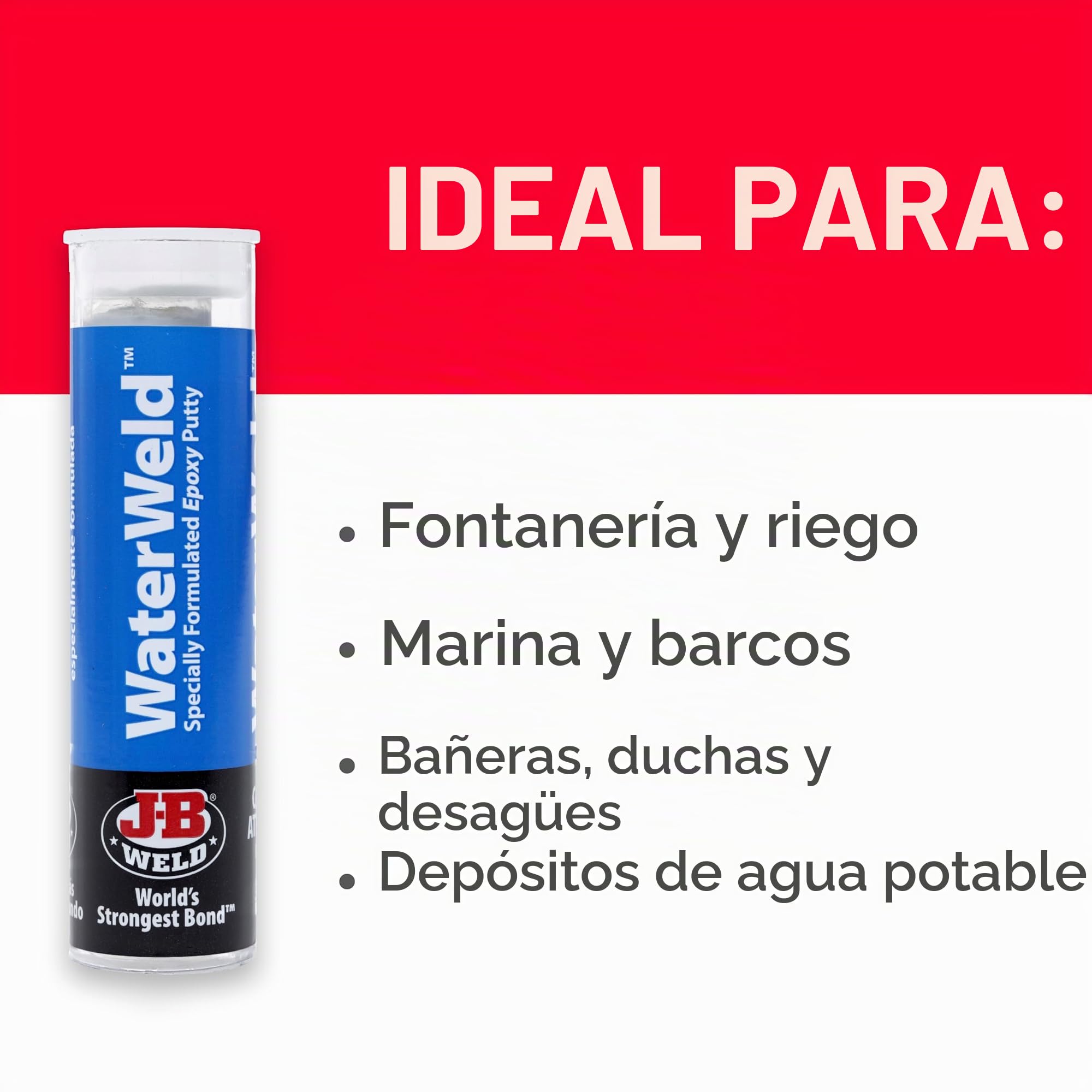 J-B WaterWeld Epoxy Putty 8277 - Adhesivo epoxi para metal