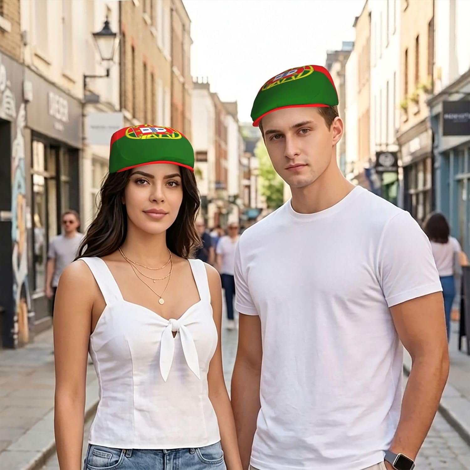 Portuguese Flag Print Adult Newsboy Cap Flat Hats Driving Hat Ivy Cabbie Gatsby Hunting Caps Black