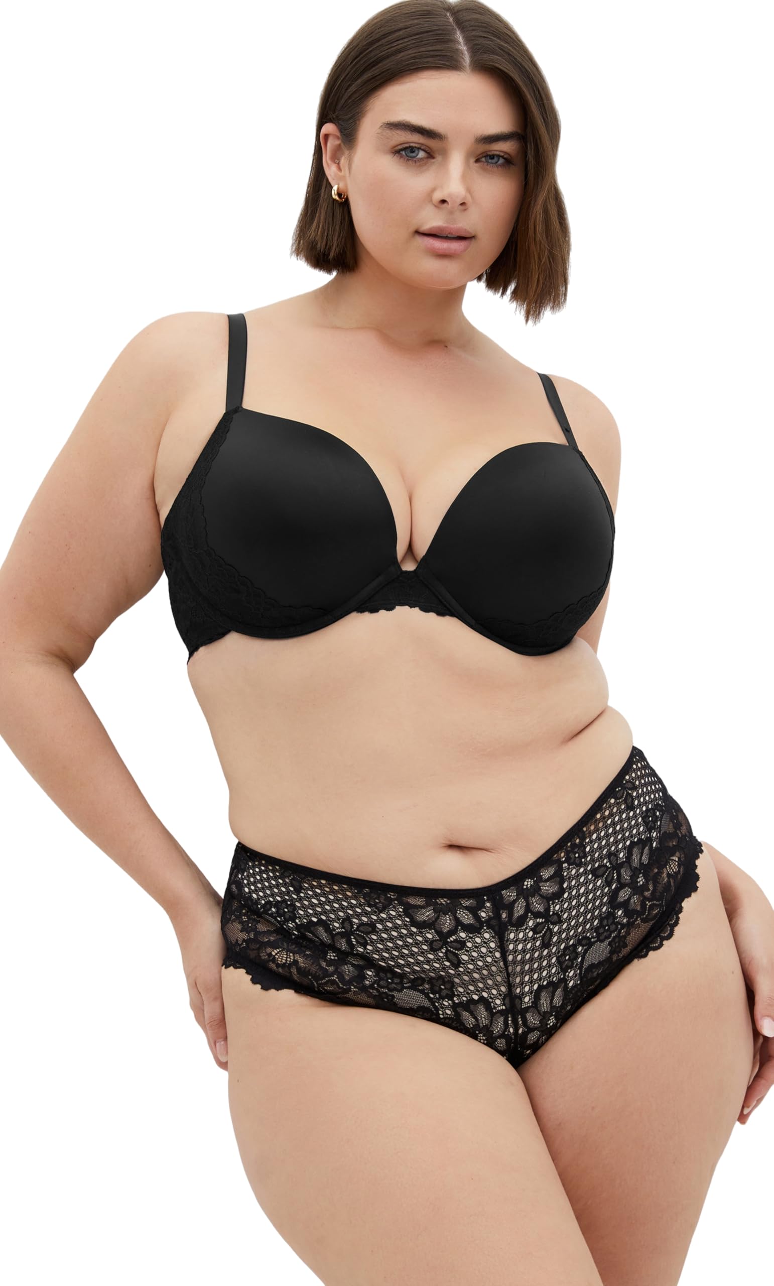 City Chic Women's Black Plus Size Bra - Allure Push Up, 40B