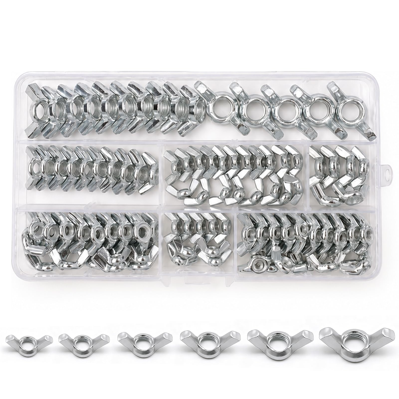 Wing Nuts Assortment Kit, 110Pcs M3-M10