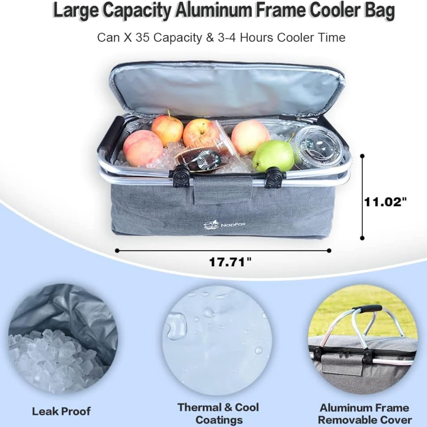 Collapsible Wagon 140L Wagons Carts Foldable with Removable Canopy, Folding Wagon Cart with Wheels for All-Terrain with Brake, Foldable Wagon with Cooler Bag, for Camping Beach Shopping