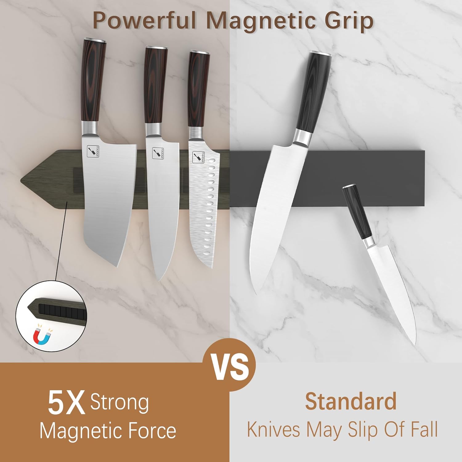 imarku Japanese Chef Knife Magnetic Knife Holder for Wall
