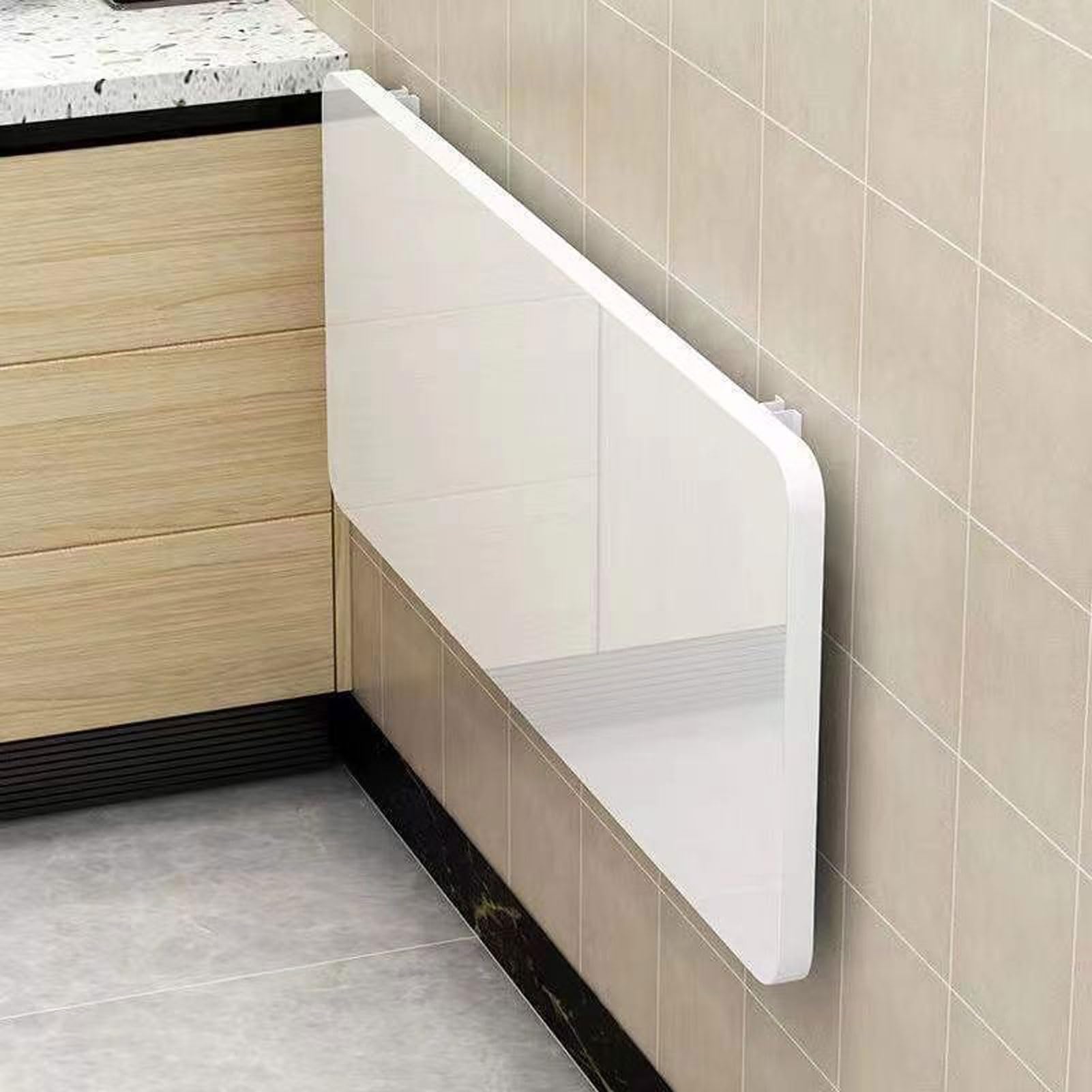 RUANLOV Scrivania Fissata al Muro, Scrivania Pieghevole per Piccoli Spazi, Organizzatore Galleggiante dello Scaffale, con Supporto Resistente, Adatto per Uffici Domestici (50x40cm)