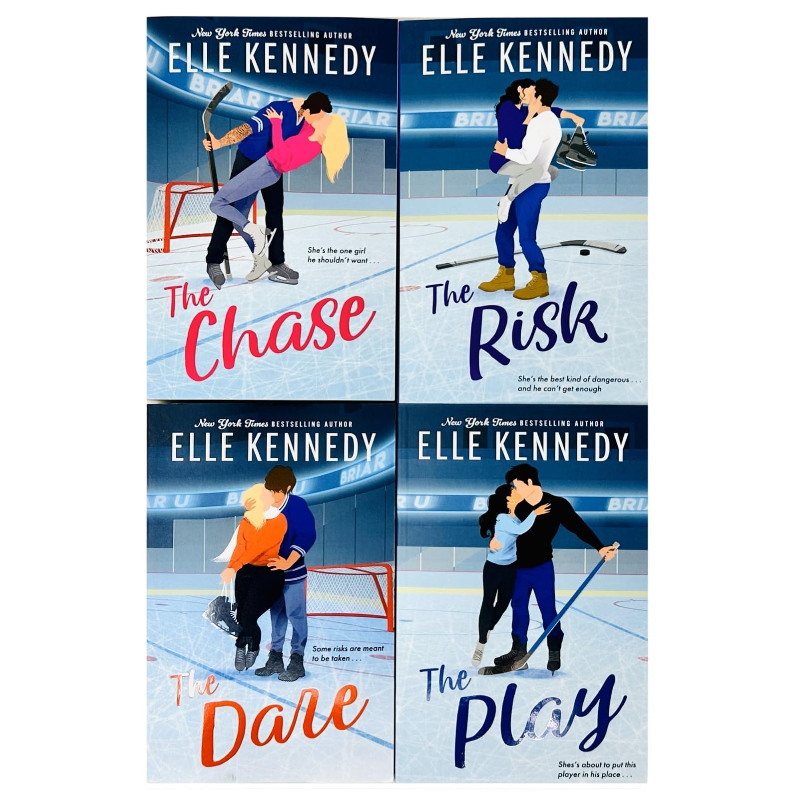 Briar U Series Books 1-4 Collection Set by Elle Kennedy (The Chase, The Risk, The Play & The Dare)