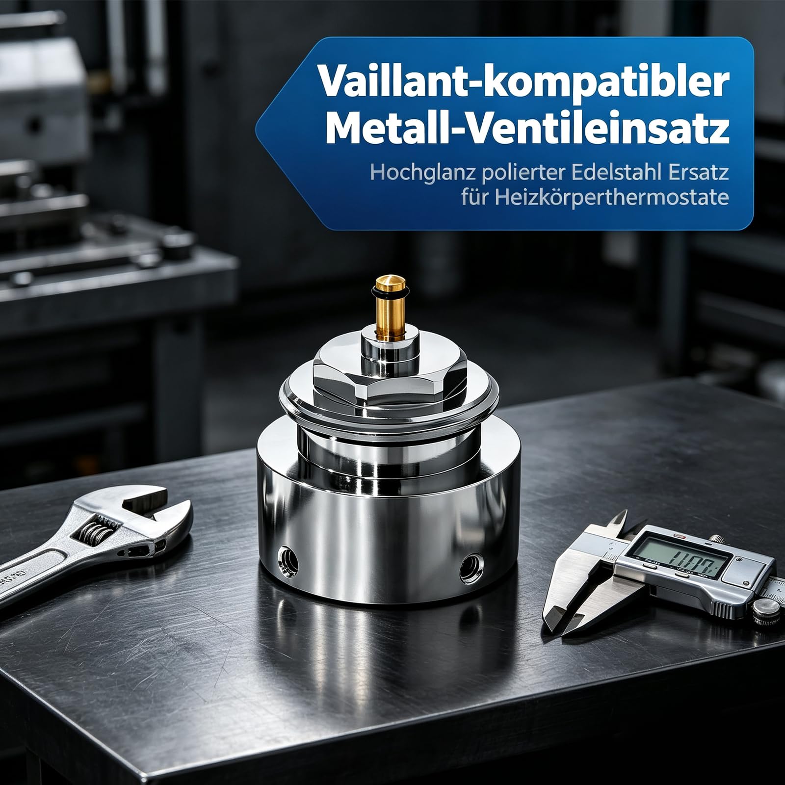 Heizkörperventiladapter 30,5mm Anschluss, Kompatibel mit Vaillant (Ersatz für 700097), Metall, Zubehör für Heizkörperthermostate (4 Stück)
