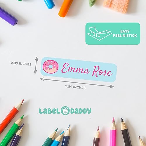 Miniatura 4 de Etiquetas de nombre personalizadas para niñas, calcomanías impermeables personalizadas para guardería, escuela y campamento de verano, no necesita